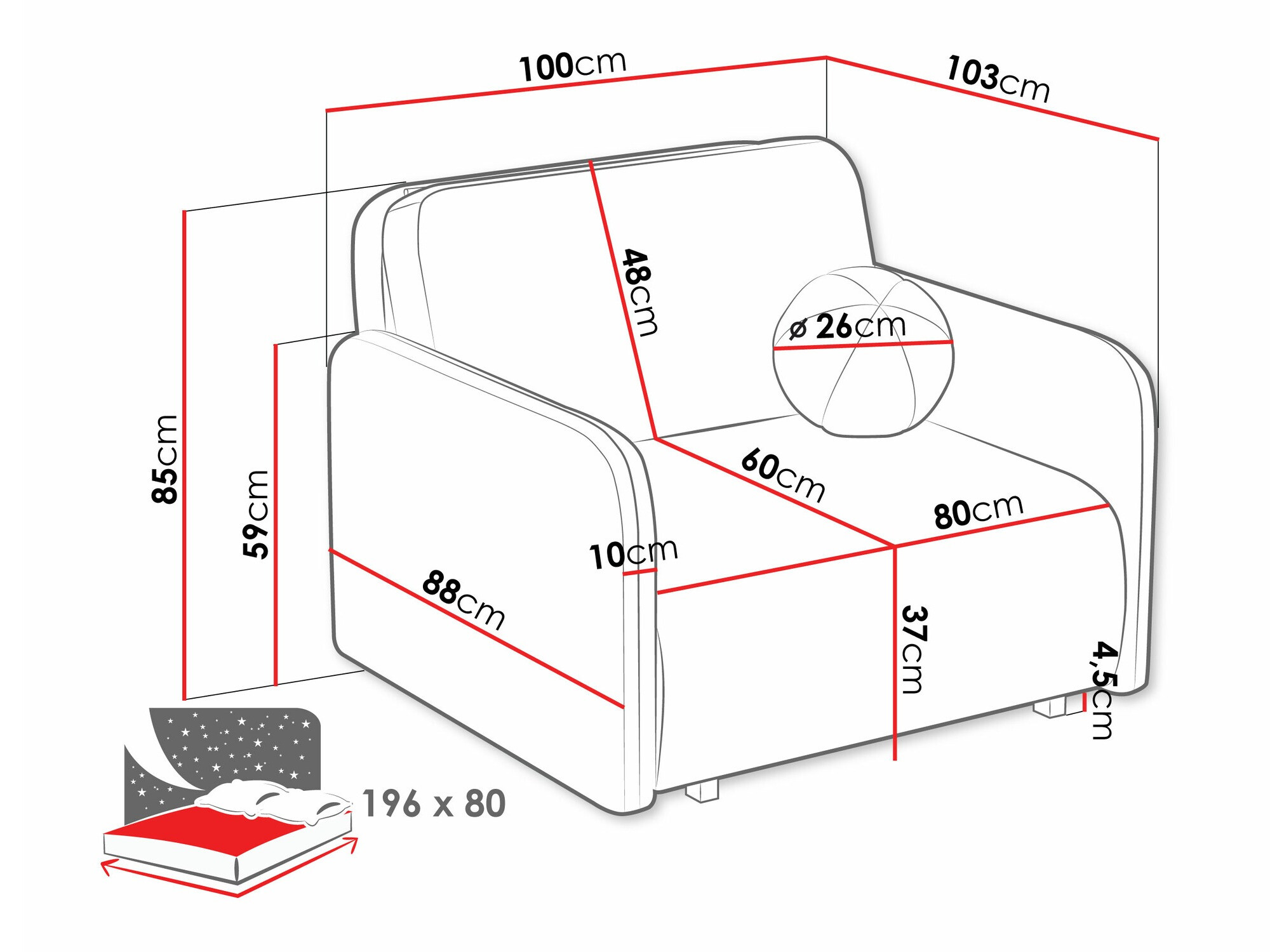 Fotoliu Poetal I (Coral 65)