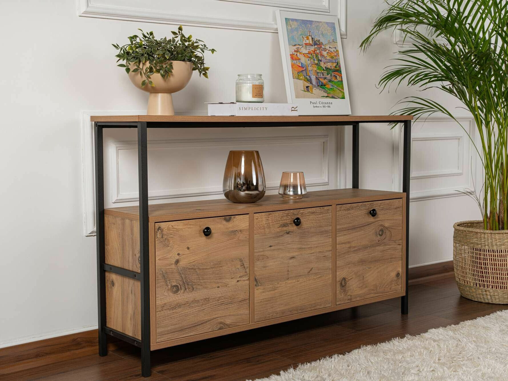 Bufet Novato 149 (Negru + Pin)