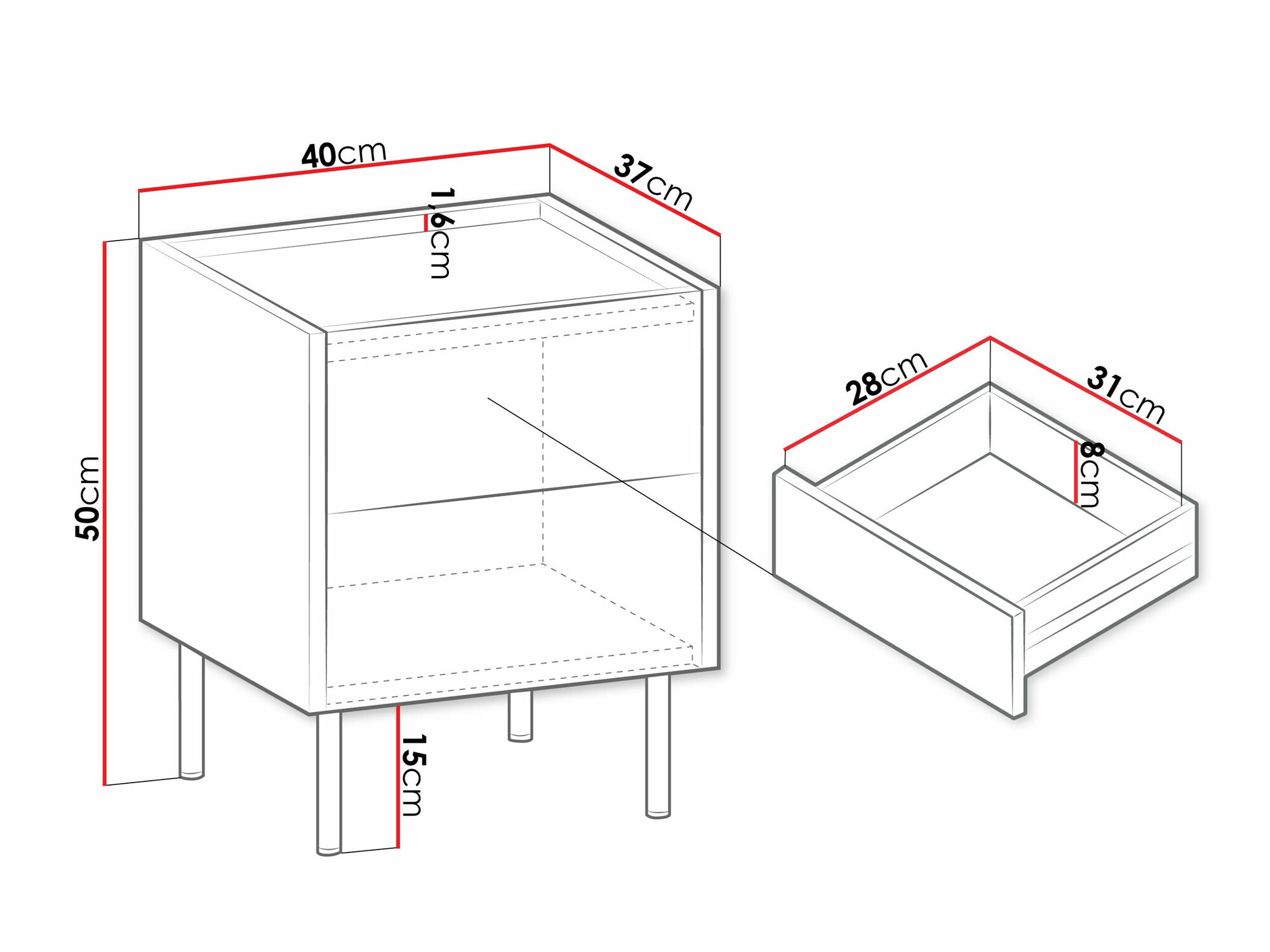 Noptieră Comfivo Belviro