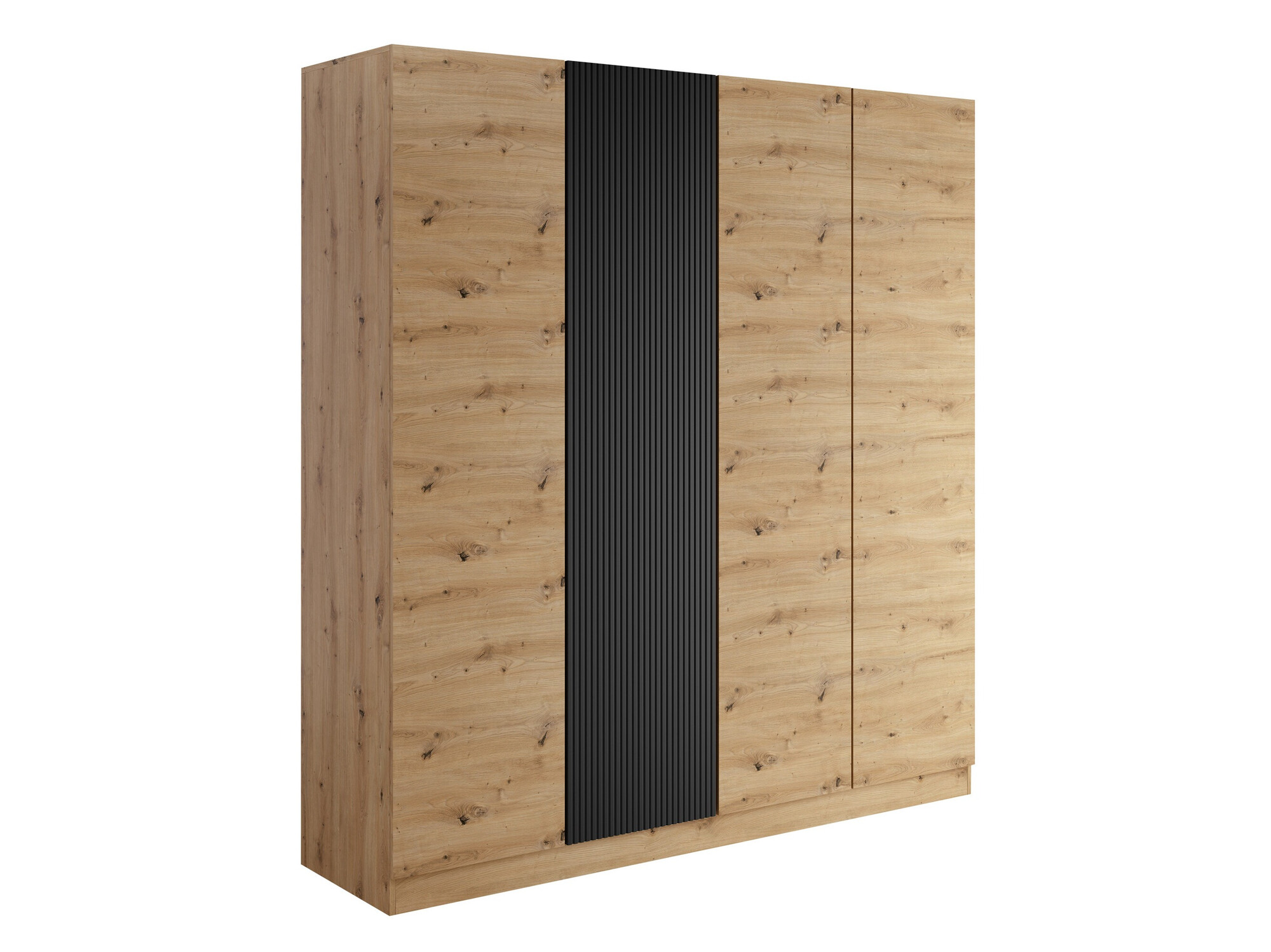 Dulap Lunole 107 (Stejar artizan + Negru)