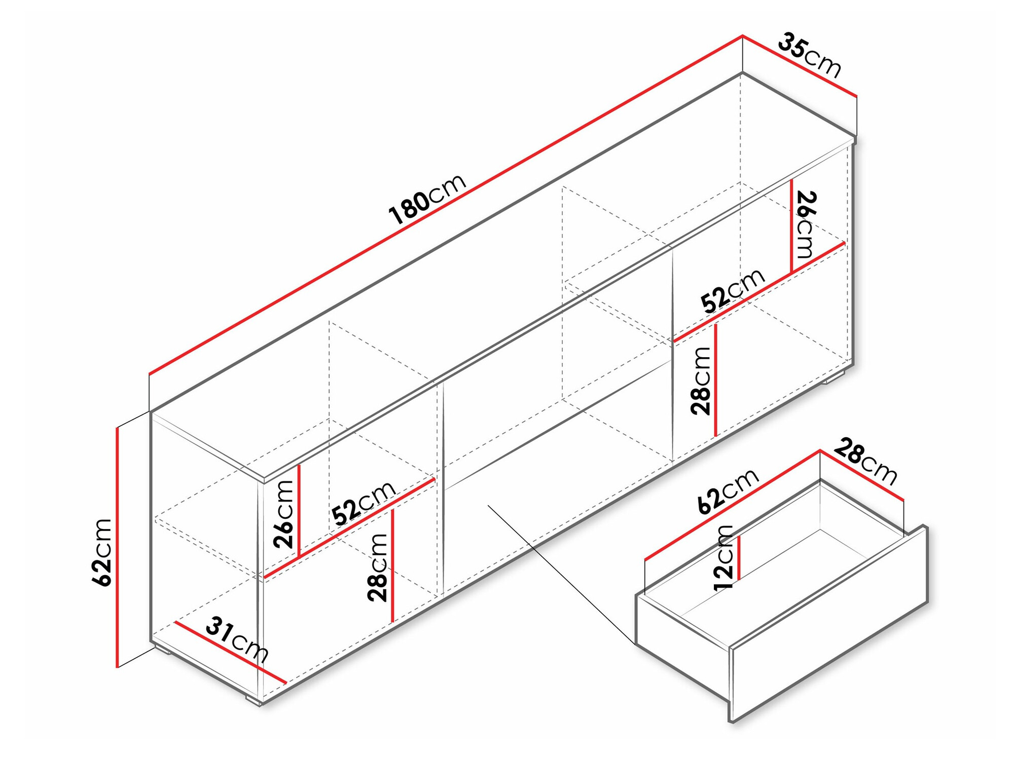 Comodă TV Sarasota 190 (Grafit)