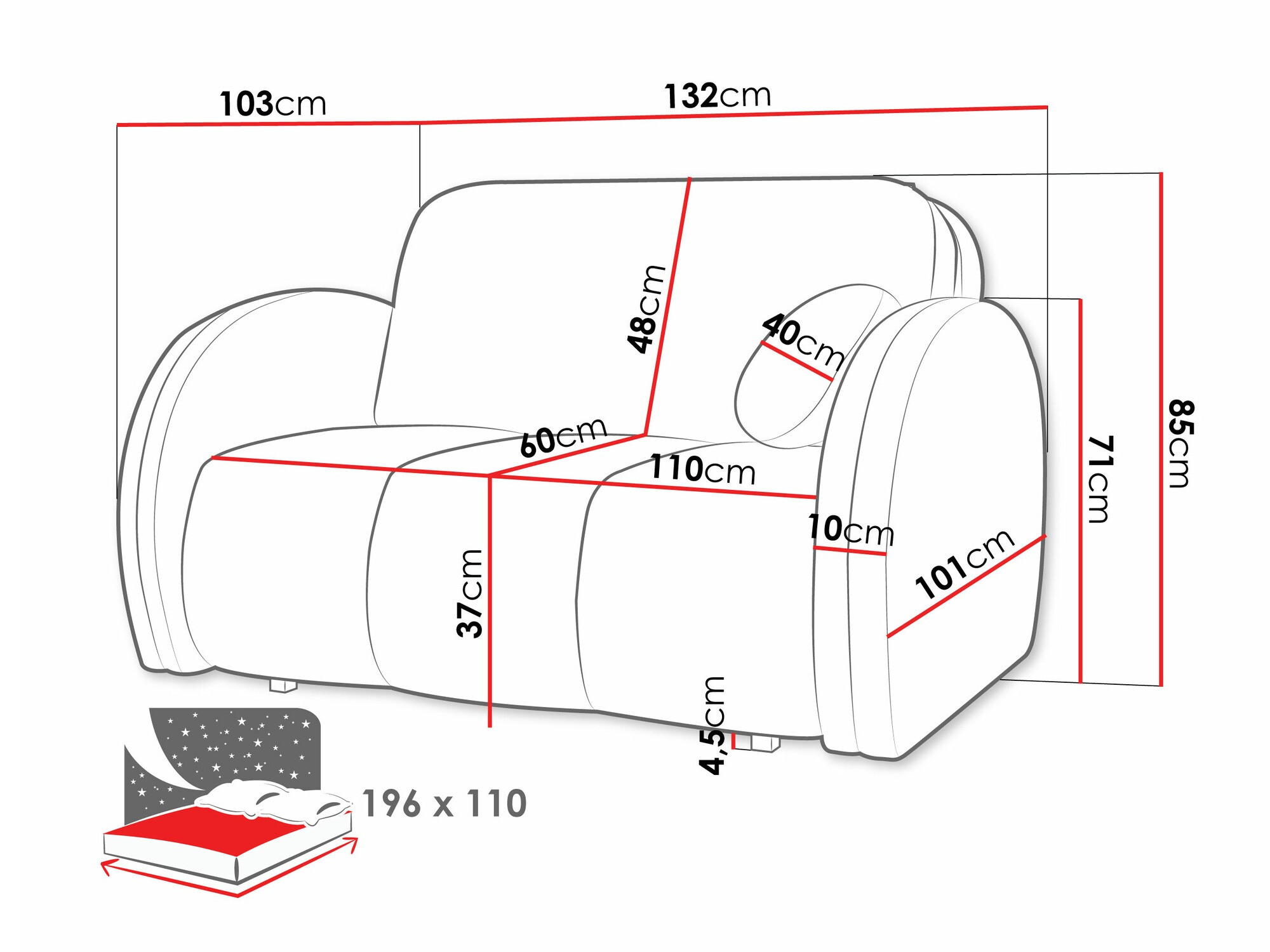 Canapea extensibilă Citral II (Velo 621)