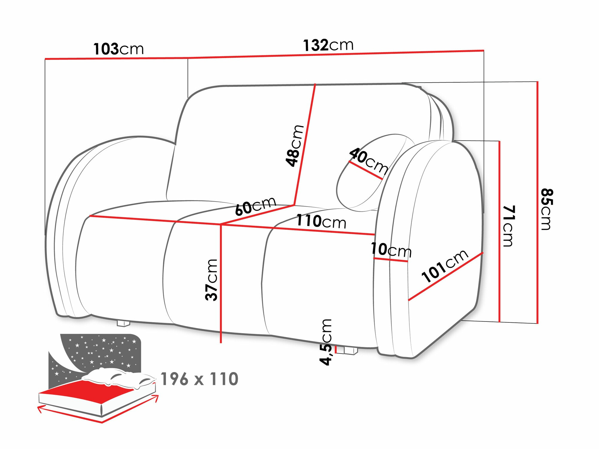 Canapea extensibilă Citral II (Velo 633)