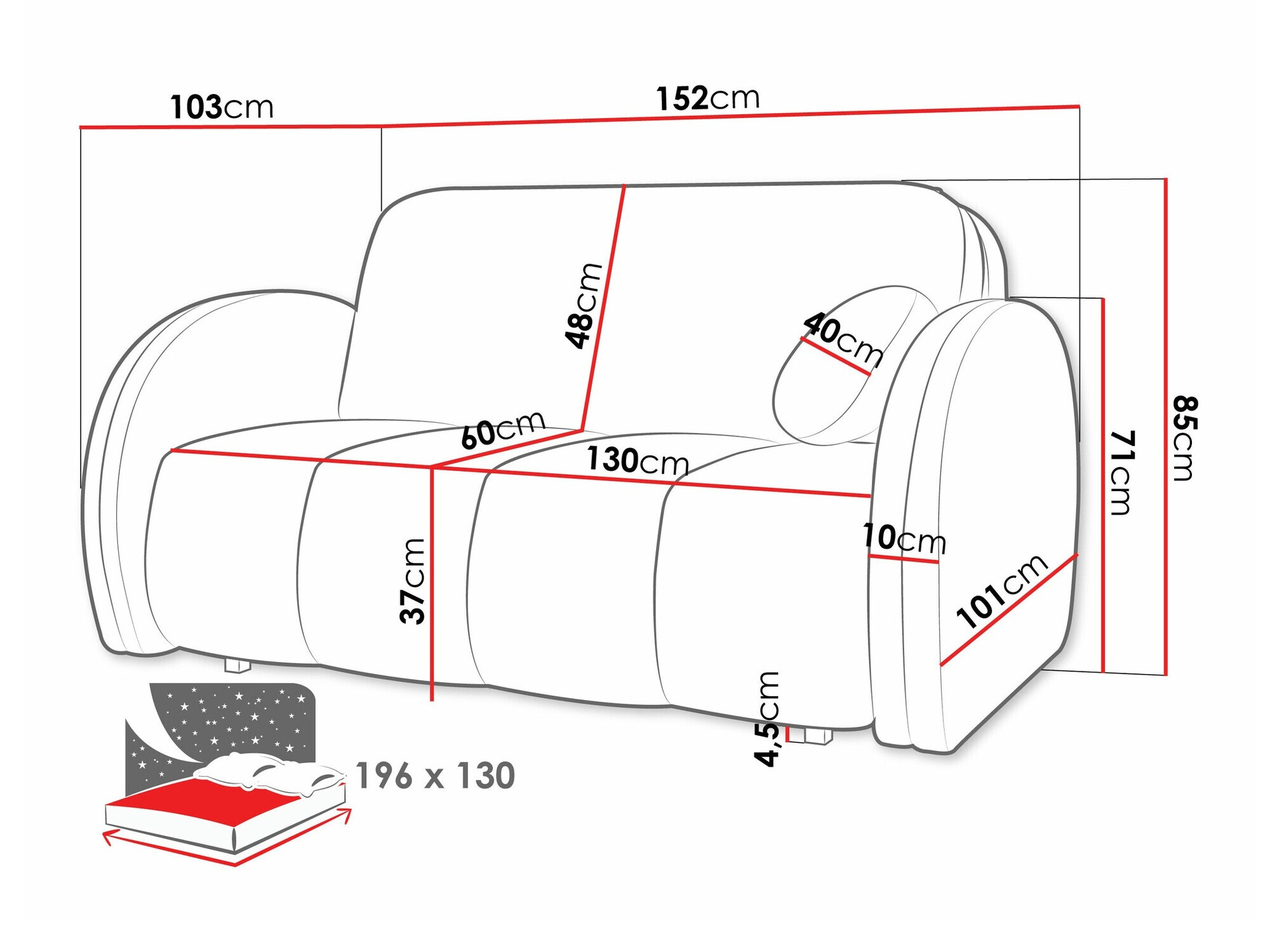 Canapea extensibilă Citral III (Velo 623)