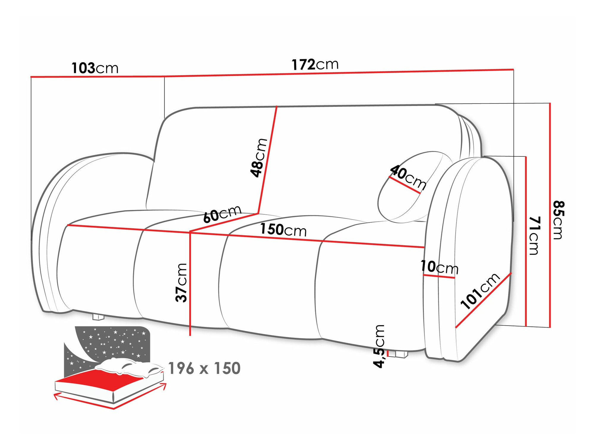 Canapea extensibilă Citral IV (Velo 621)