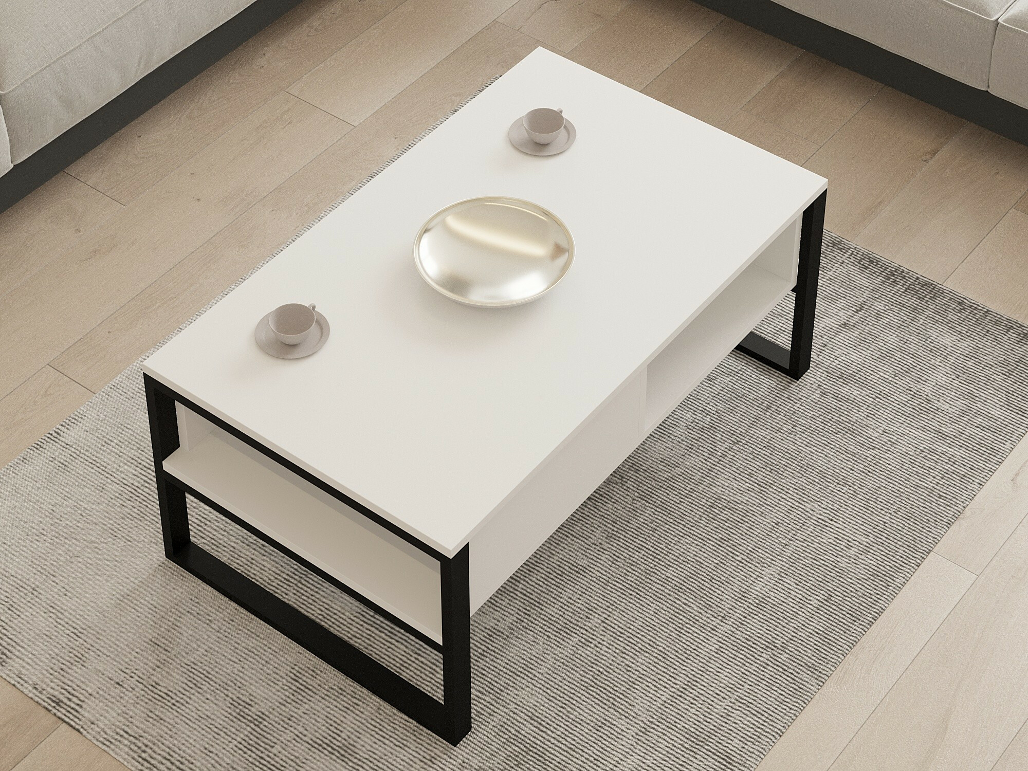 Măsuță de cafea Kailua 2687 (Alb + Negru)