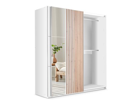 Dulap Honolulu 253 (Alb + Stejar Wotan)