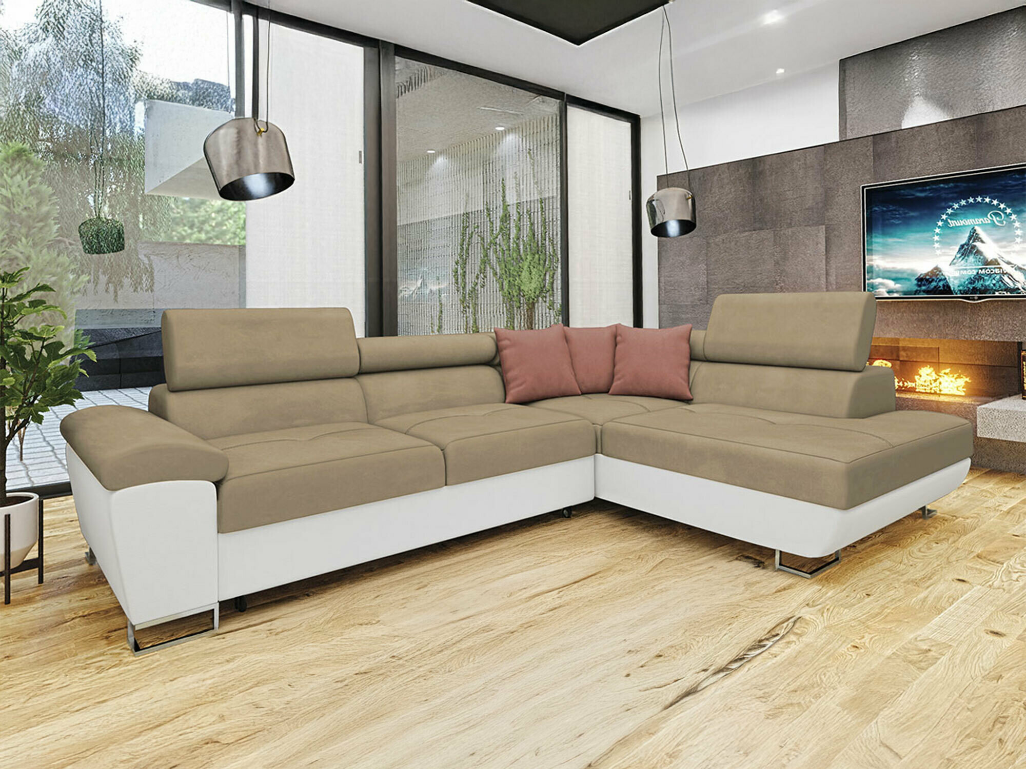 Colțar Comfivo Ruta II (Soft 017 + Uttario Velvet 2979 + Uttario Velvet 2955)