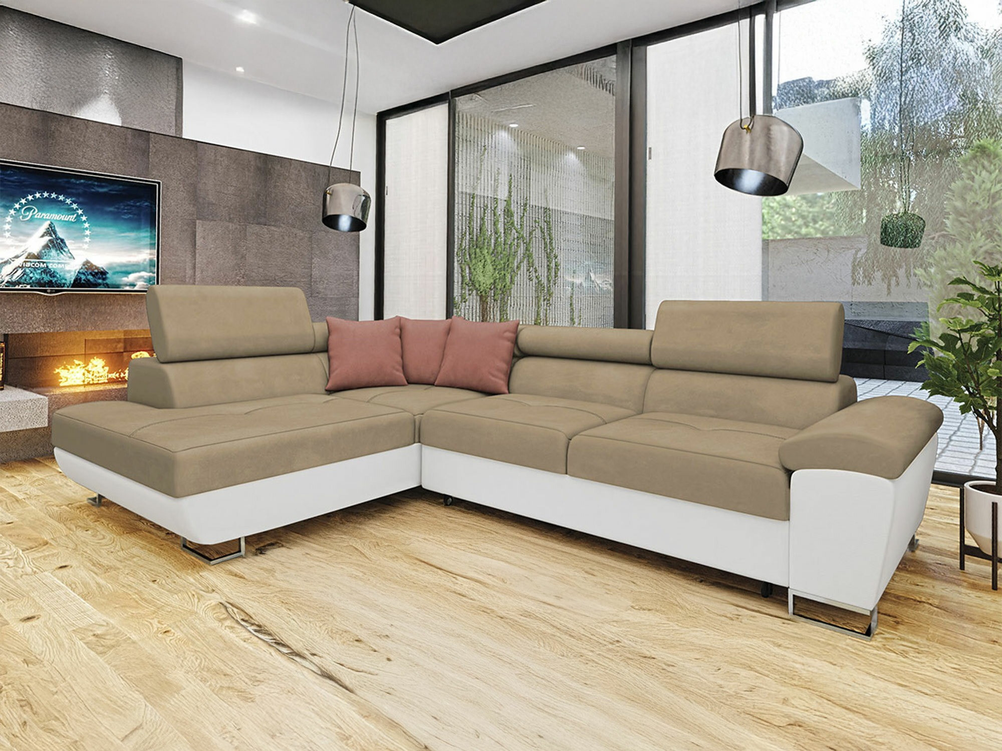Colțar Comfivo Ruta II (Soft 017 + Uttario Velvet 2979 + Uttario Velvet 2955)