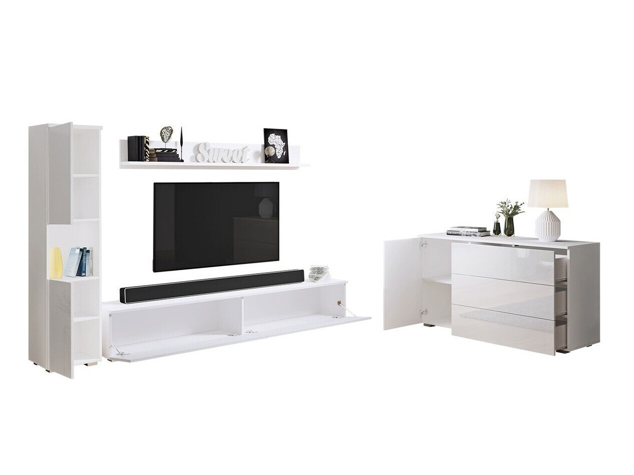 Set de living Sarasota 132 (Alb + Alb lucios)