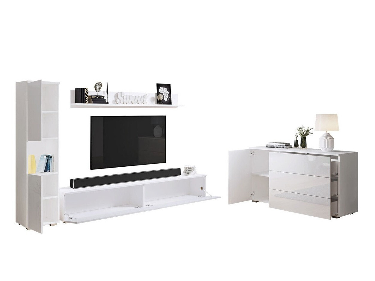 Set de living Sarasota 132 (Alb + Alb lucios)