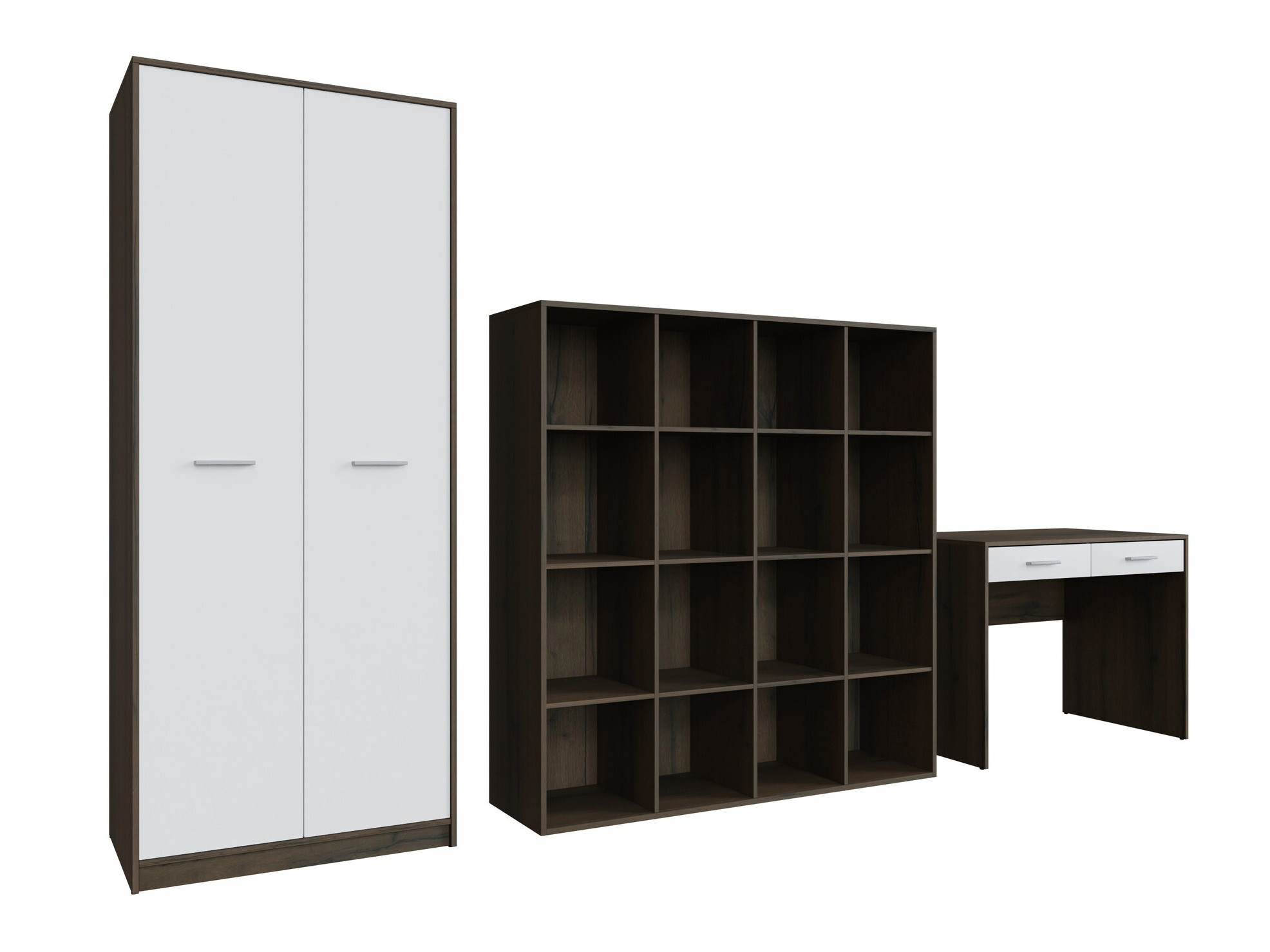 Set birou acasă Novsore 166 (Stejar închis + Alb)