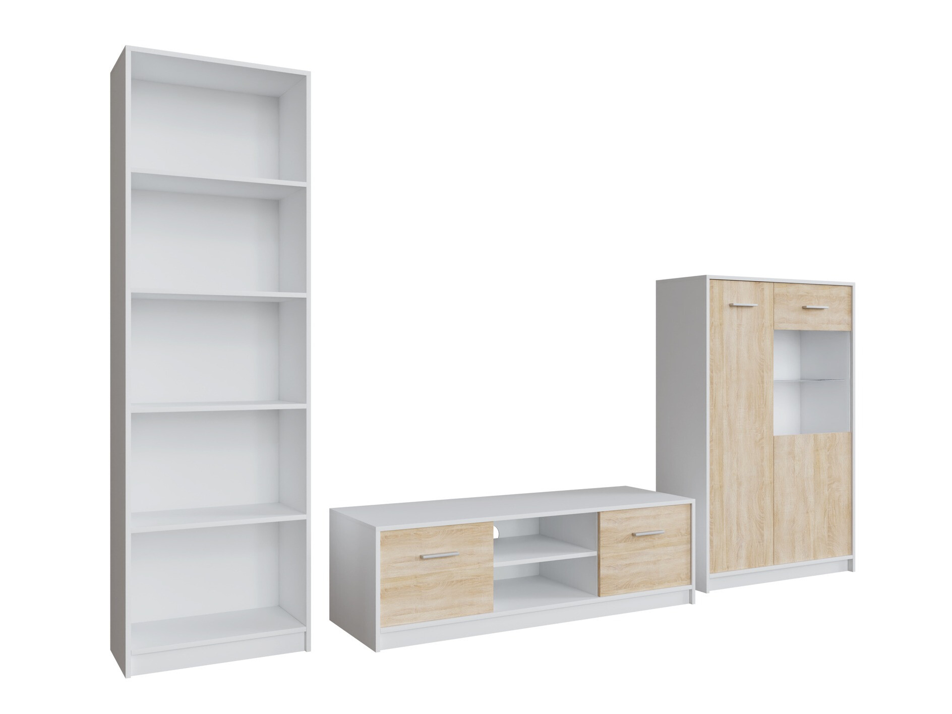 Set de living Novsore 164 (Alb + Stejar Sonoma)