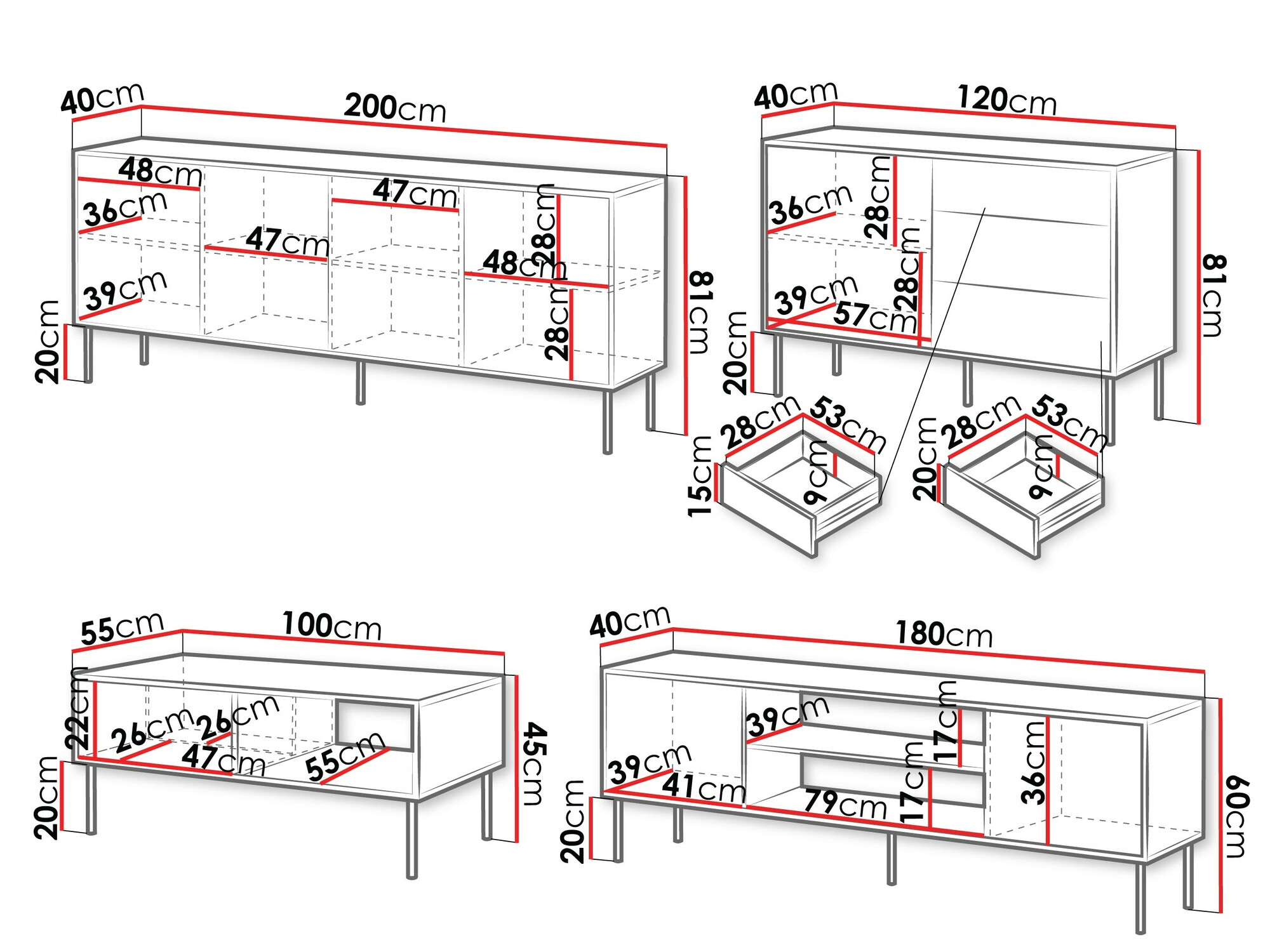 Set de living Flosoru 110 (Nuc + Negru)