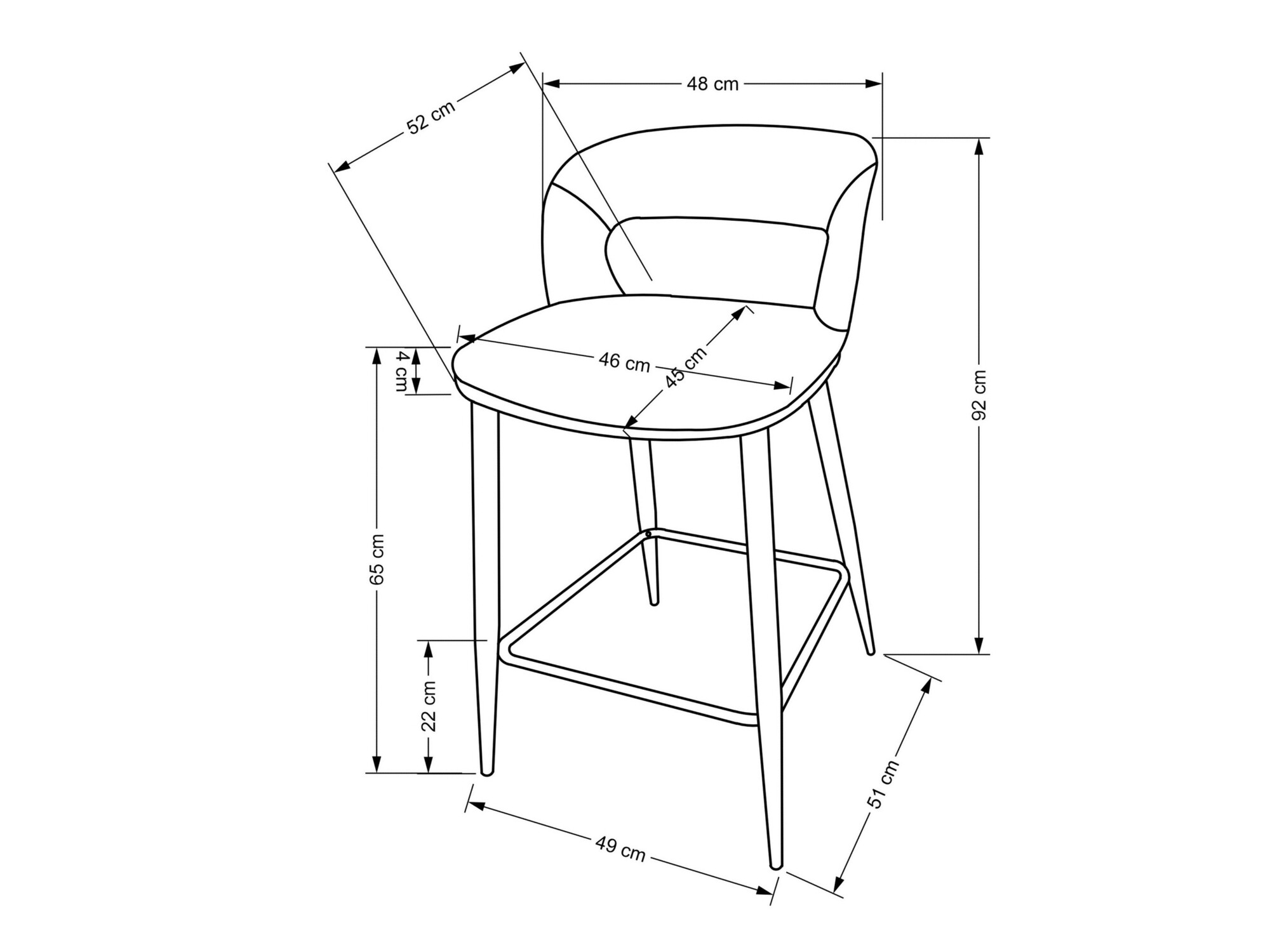 Scaun de bar Houston 1932 (Bej)