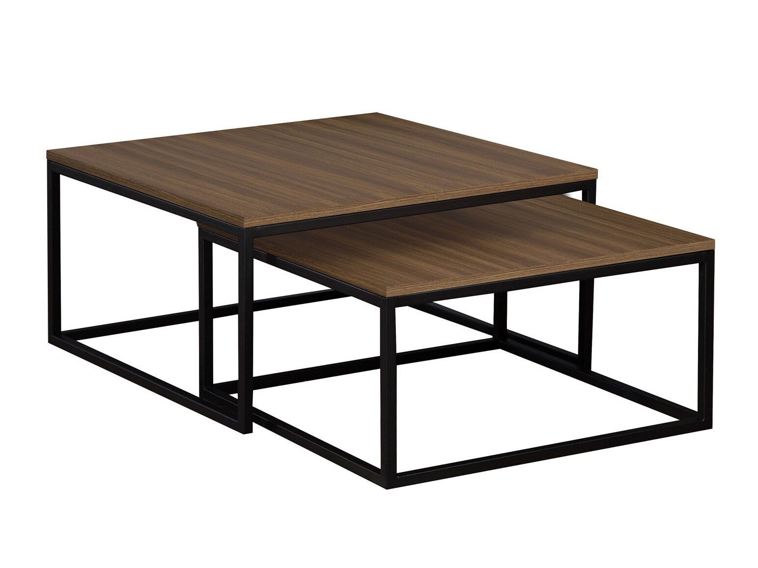 Set de măsuțe de cafea Oswego 101 (Nuc + Negru)