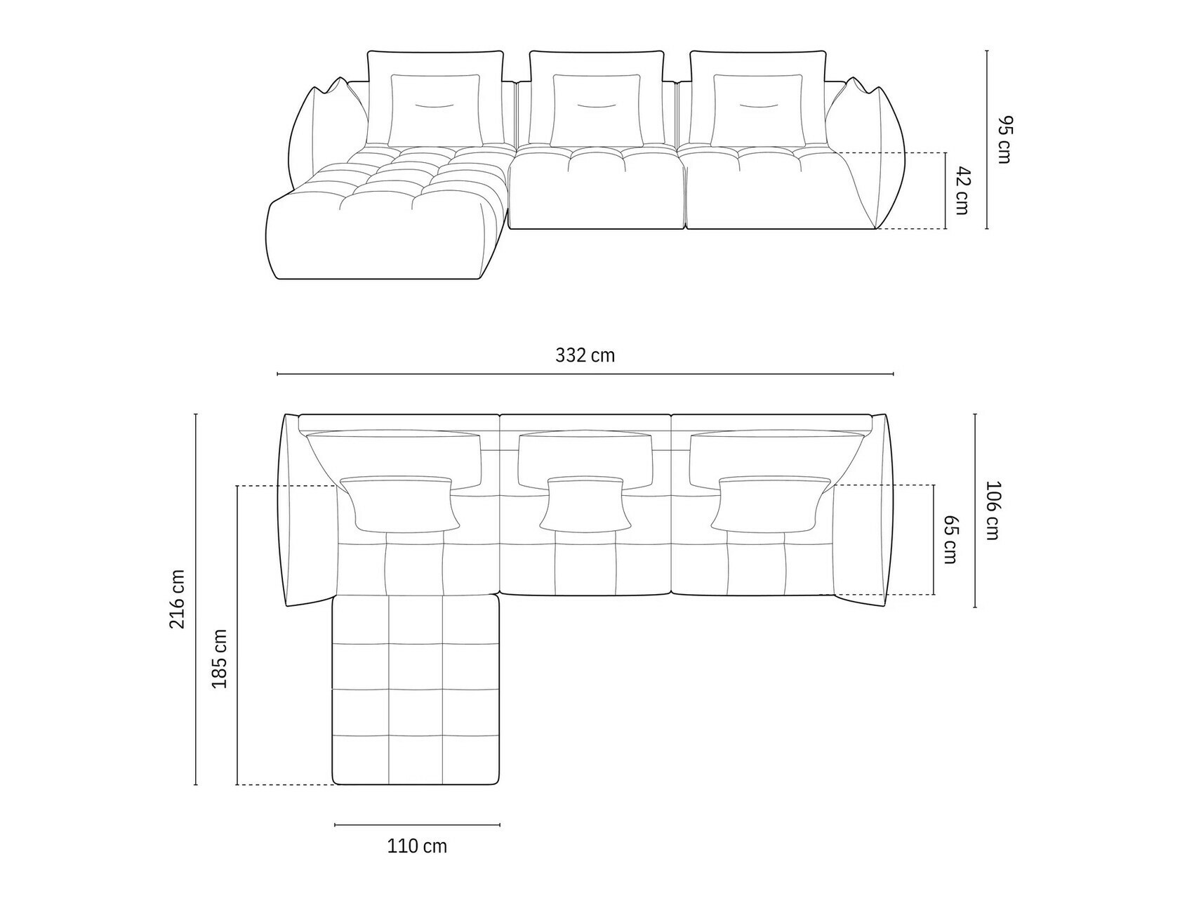Colțar modular Benorli 103 (Casino Sand)