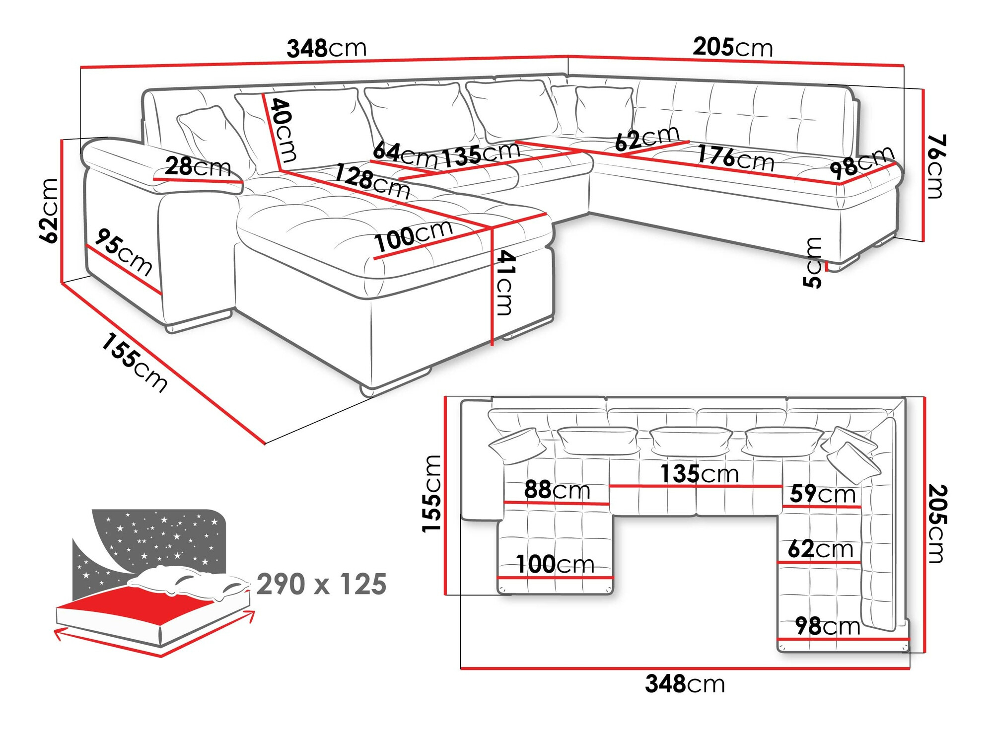 Colțar Comfivo Gemma II (Stânga)