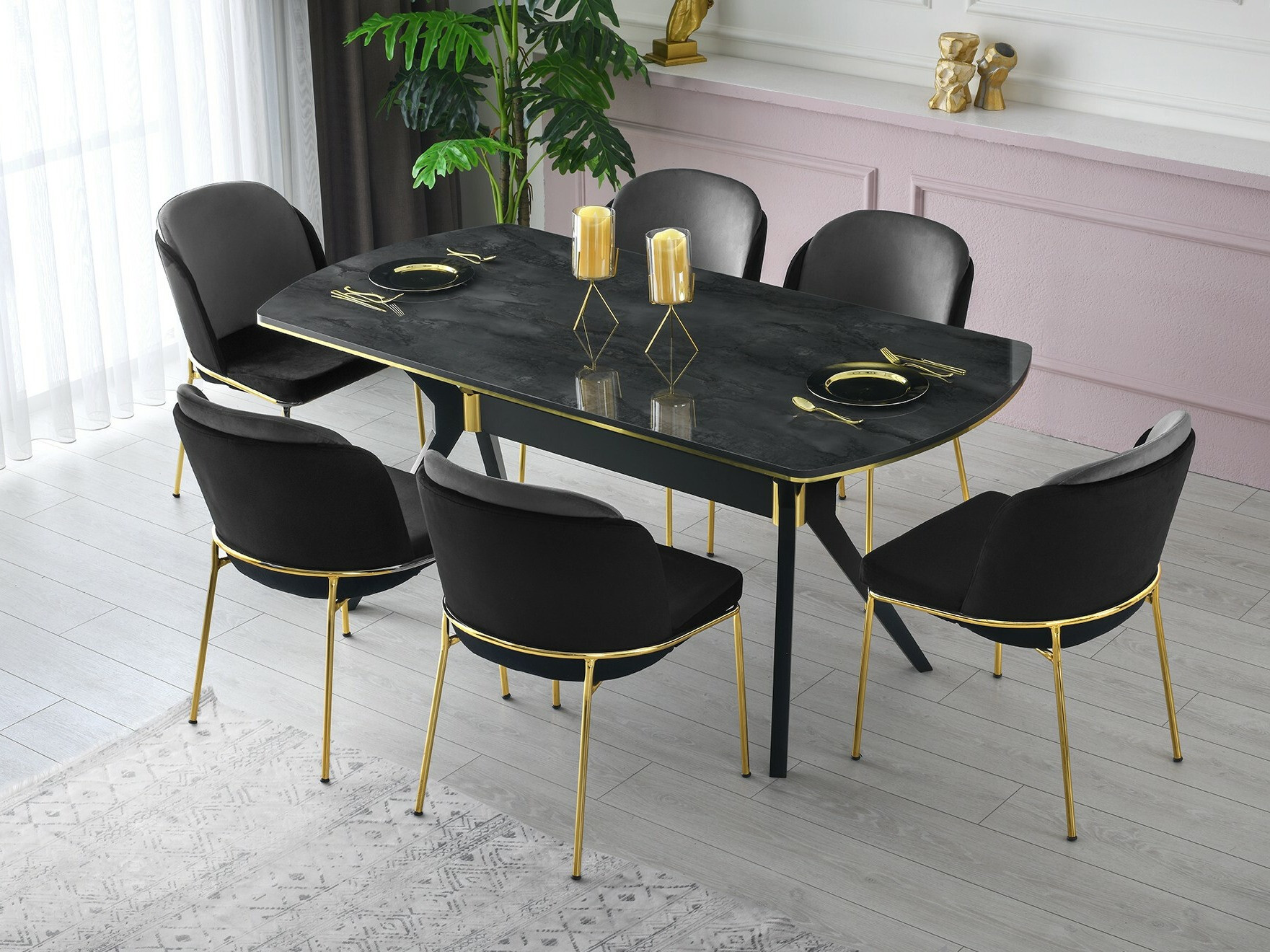 Masa Kailua 2469 (Marmură neagră)