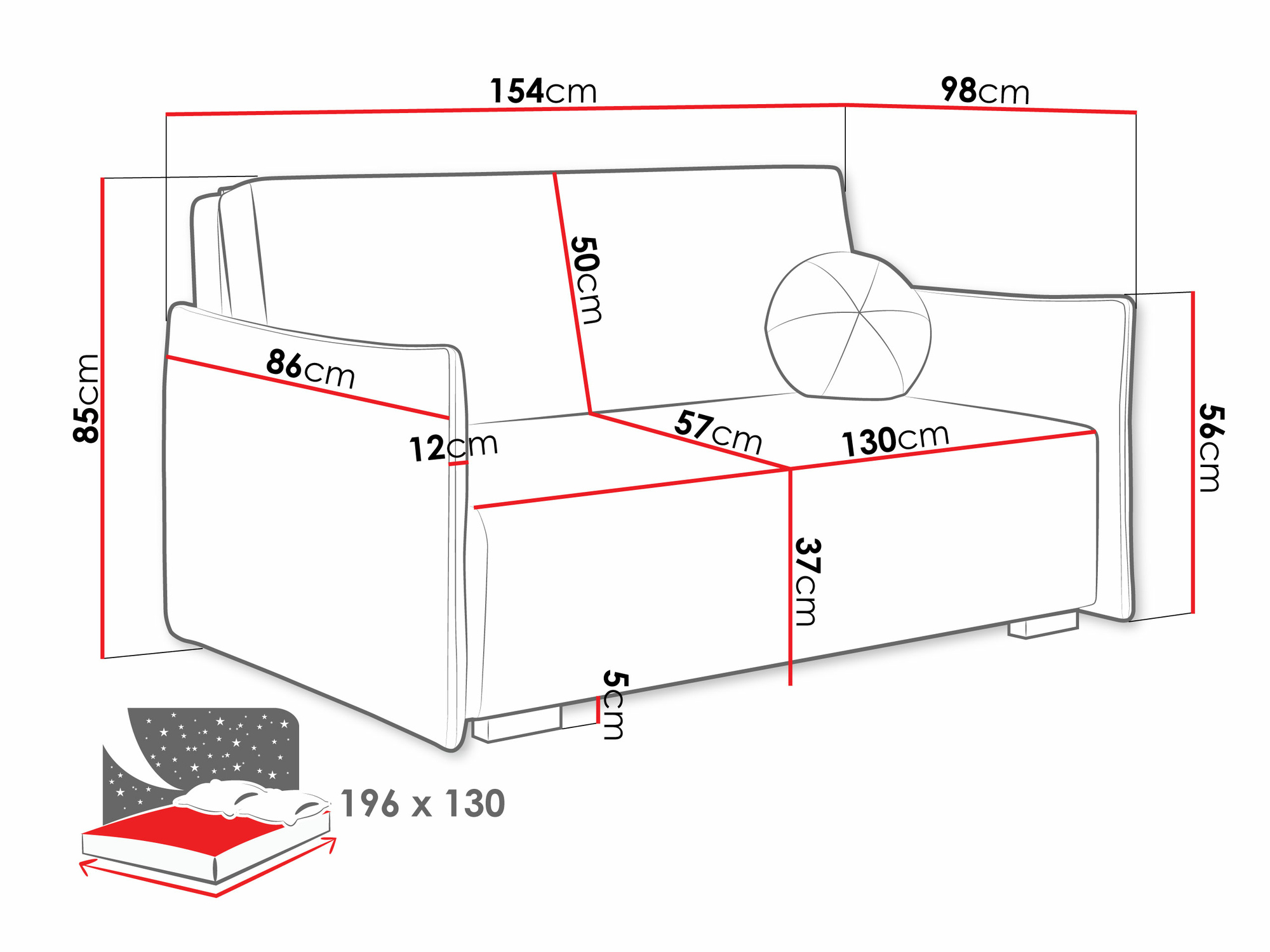 Canapea extensibilă Velven III (Soul 1)