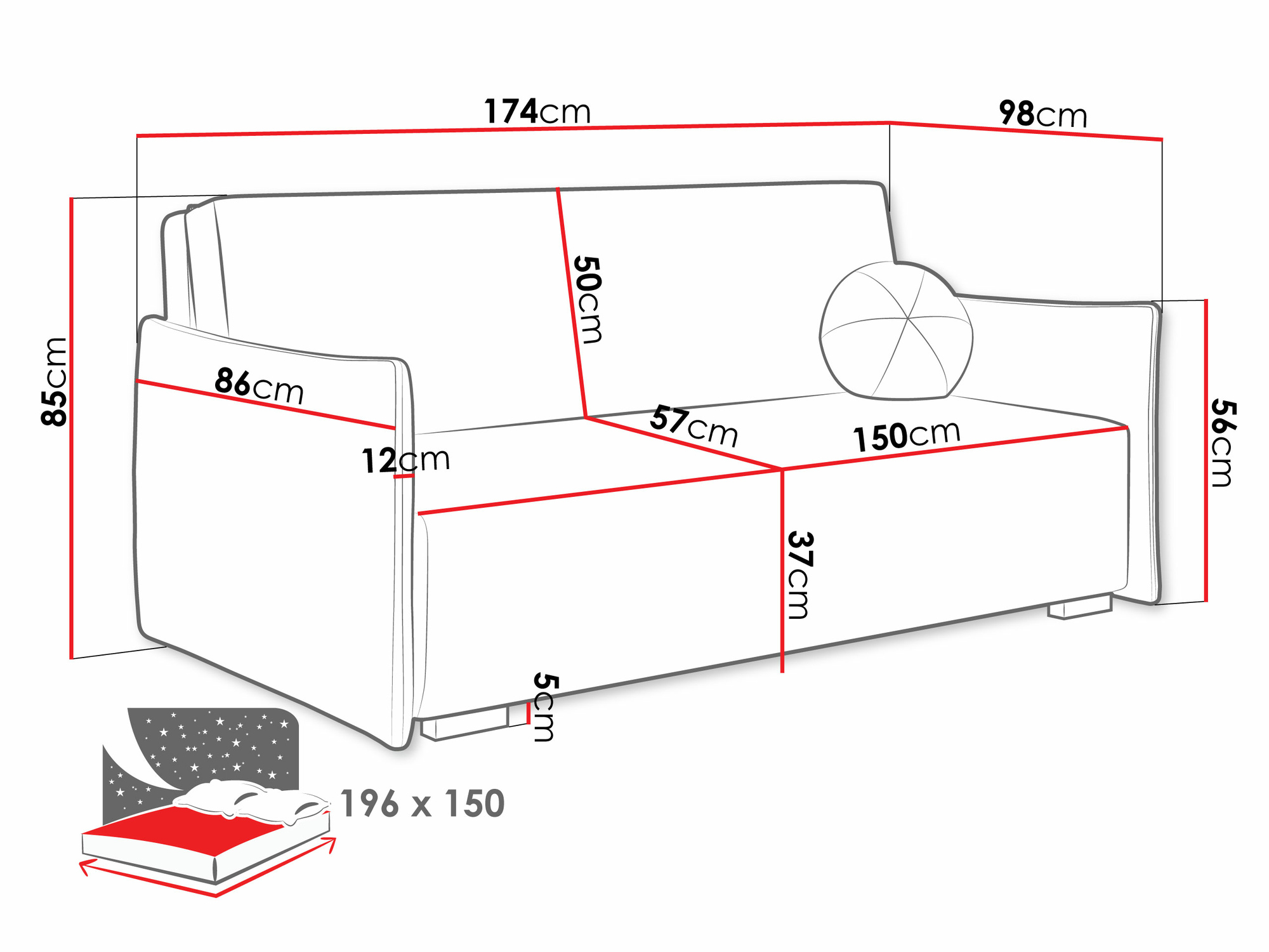 Canapea extensibilă Velven IV (Soul 1)
