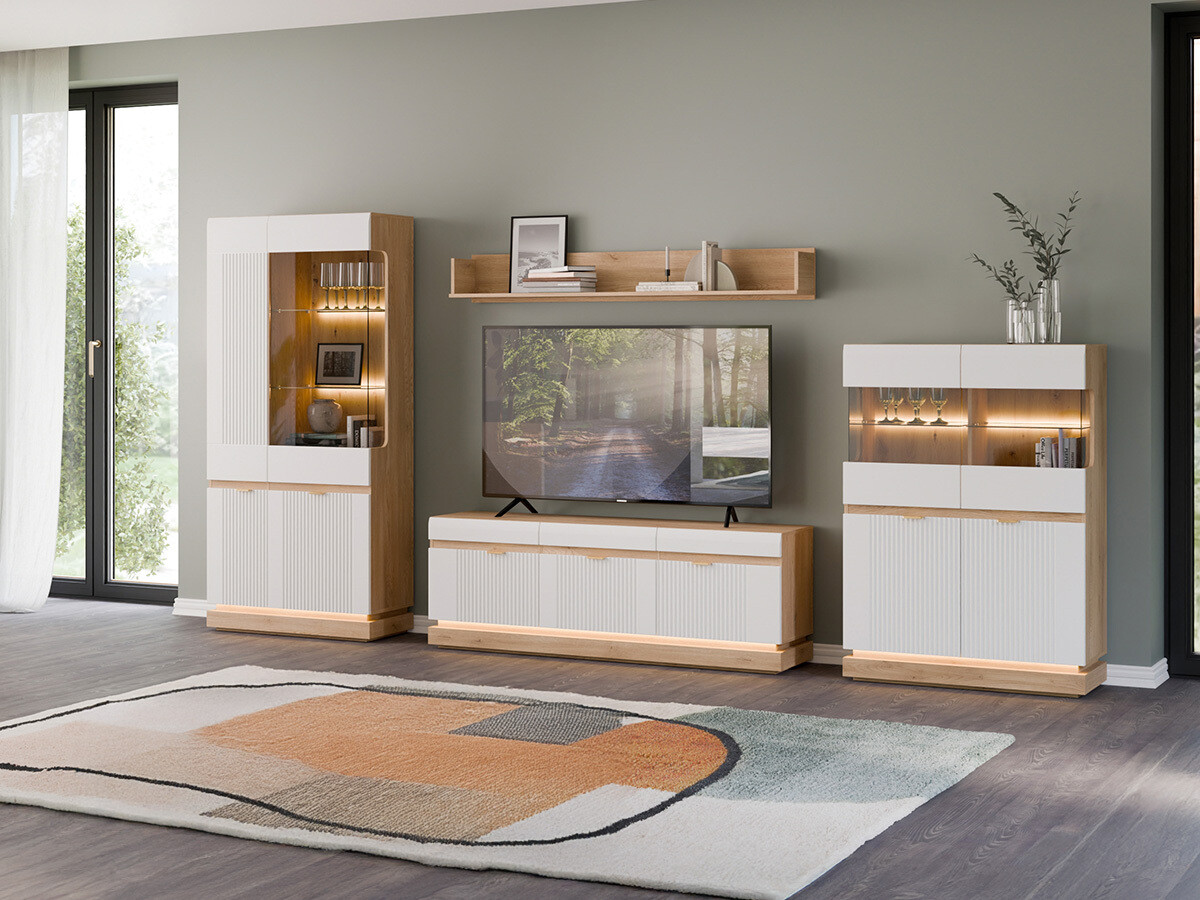 Set de living Teselbu 116 (Alb + Stejar)