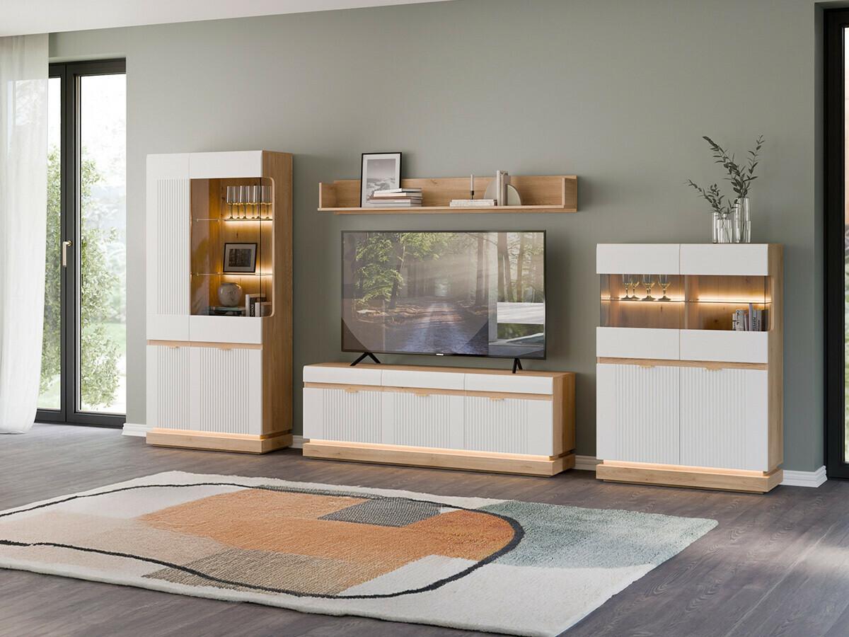 Set de living Teselbu 116 (Alb + Stejar)