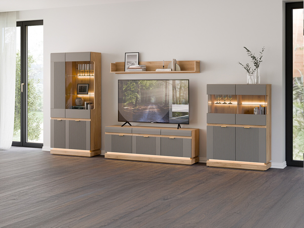 Set de living Teselbu 116 (Gri + Stejar)