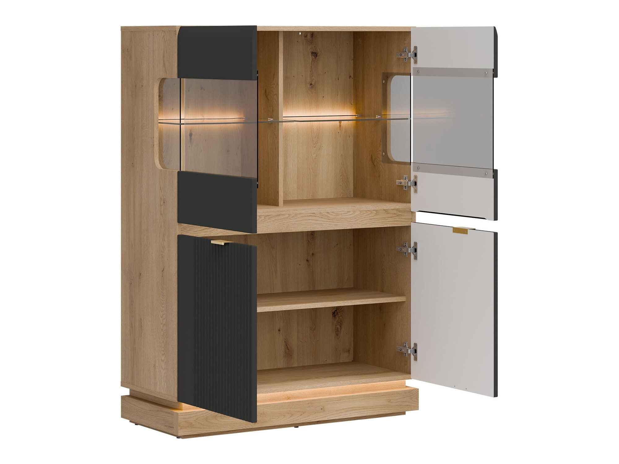 Set de living Teselbu 116 (Antracit + Stejar)