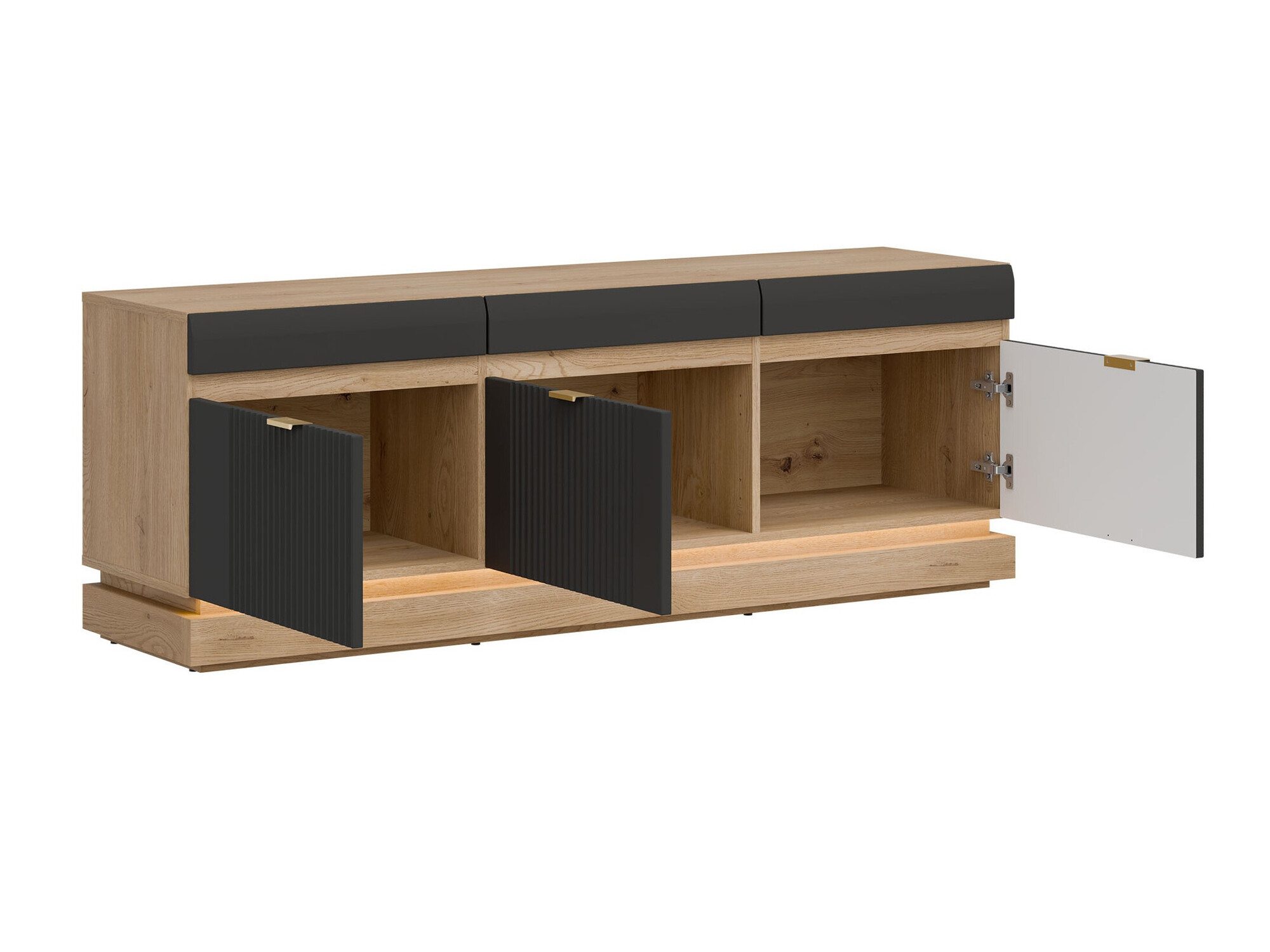 Set de living Teselbu 116 (Antracit + Stejar)