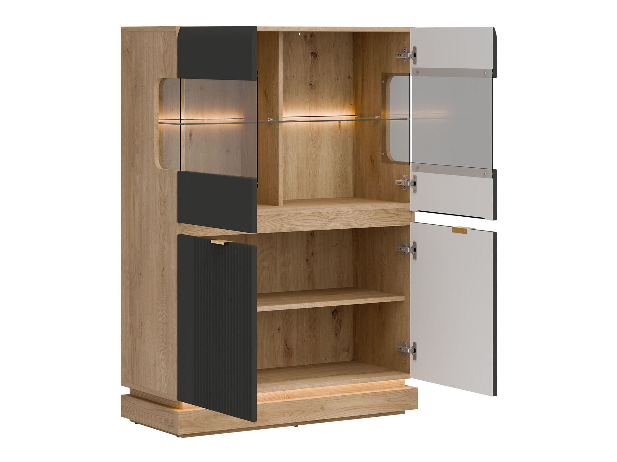 Set de living Teselbu 116 (Antracit + Stejar)