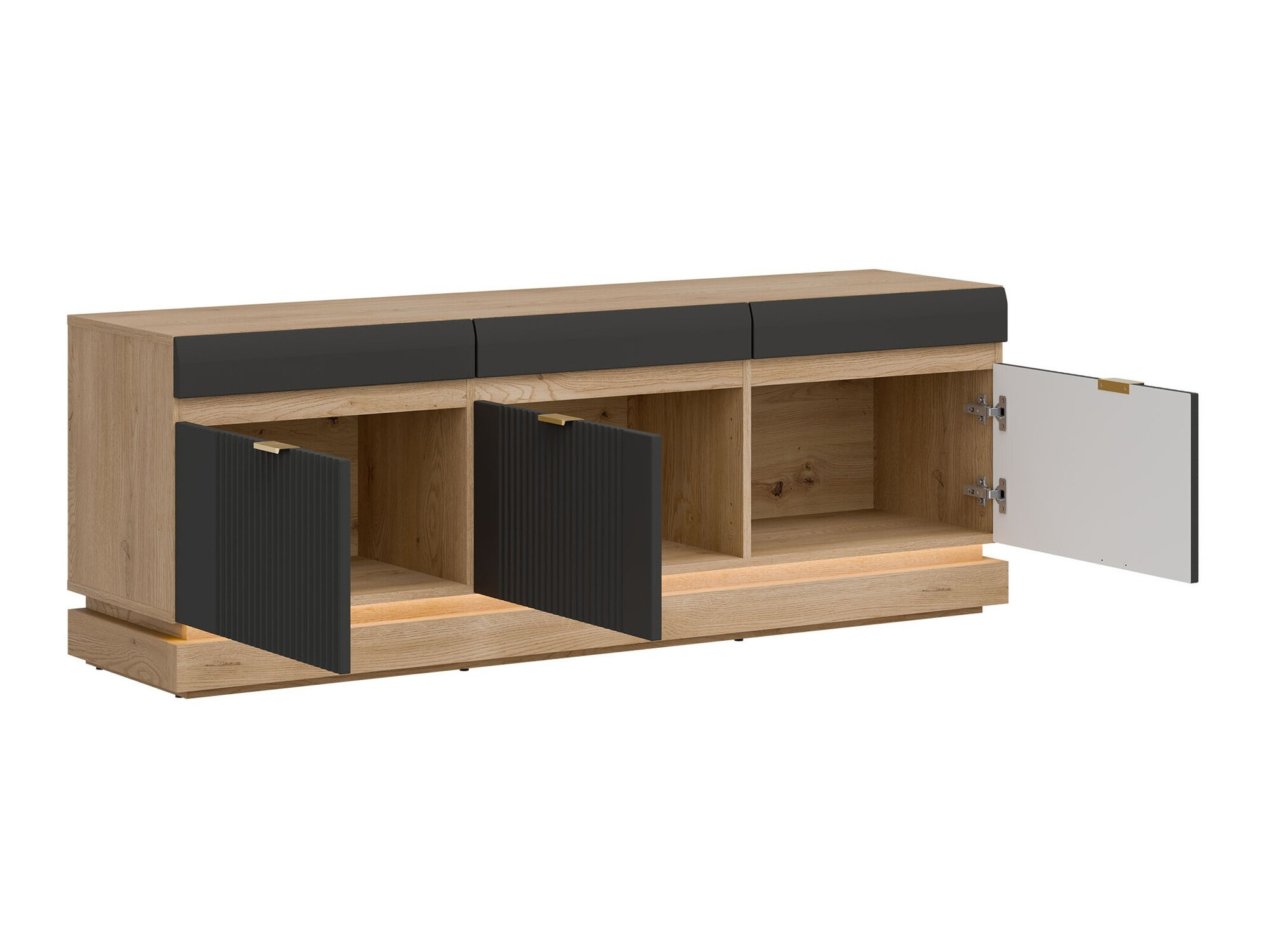 Set de living Teselbu 116 (Antracit + Stejar)