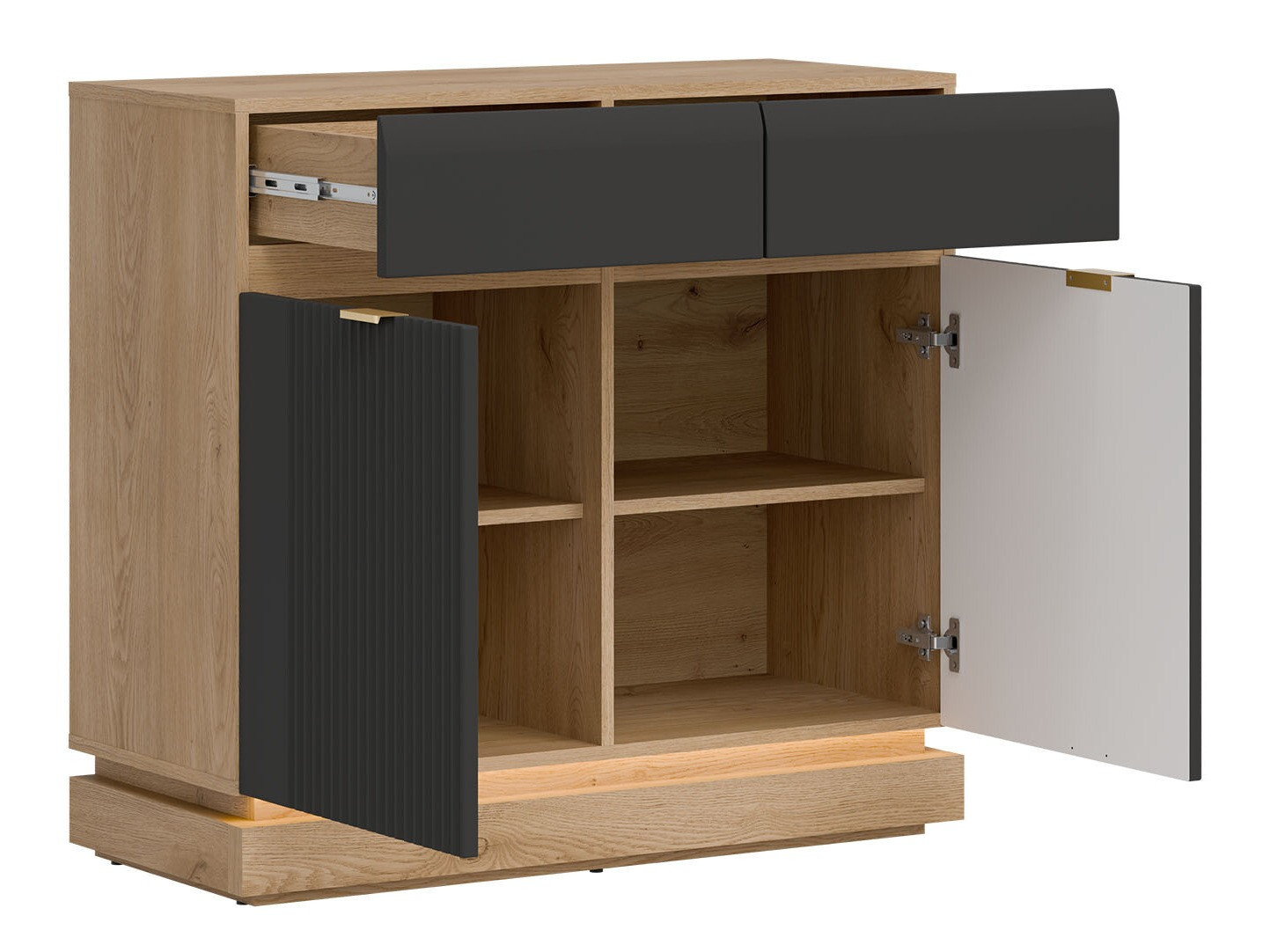 Set de living Teselbu 116 (Antracit + Stejar)