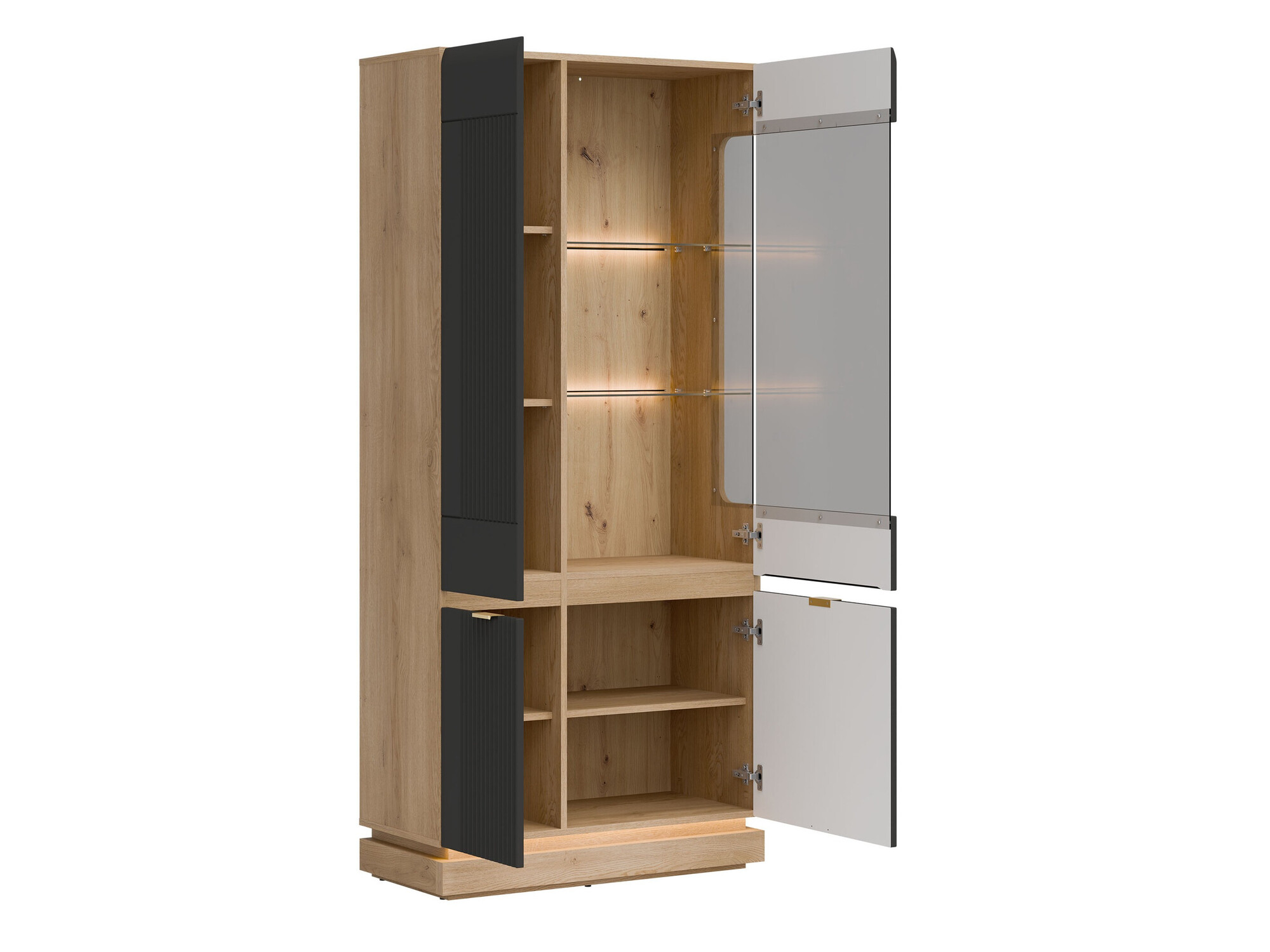 Set de living Teselbu 116 (Antracit + Stejar)