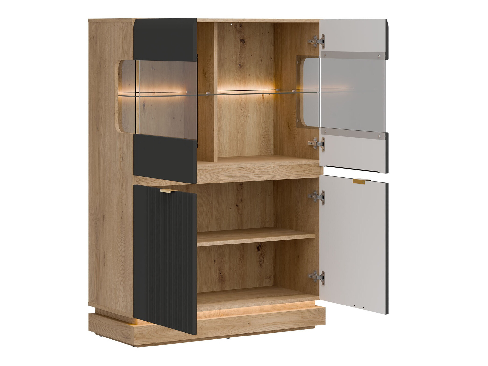 Set de living Teselbu 116 (Antracit + Stejar)