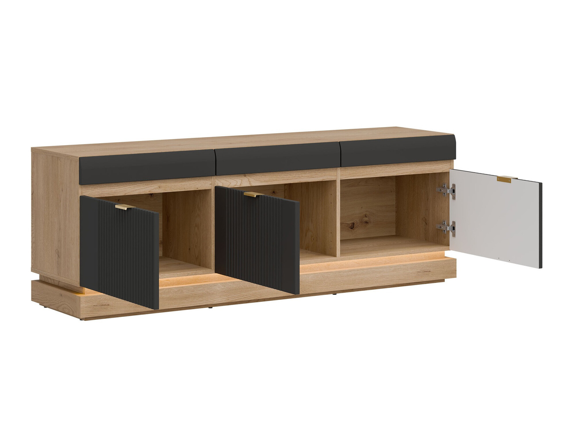 Set de living Teselbu 116 (Antracit + Stejar)