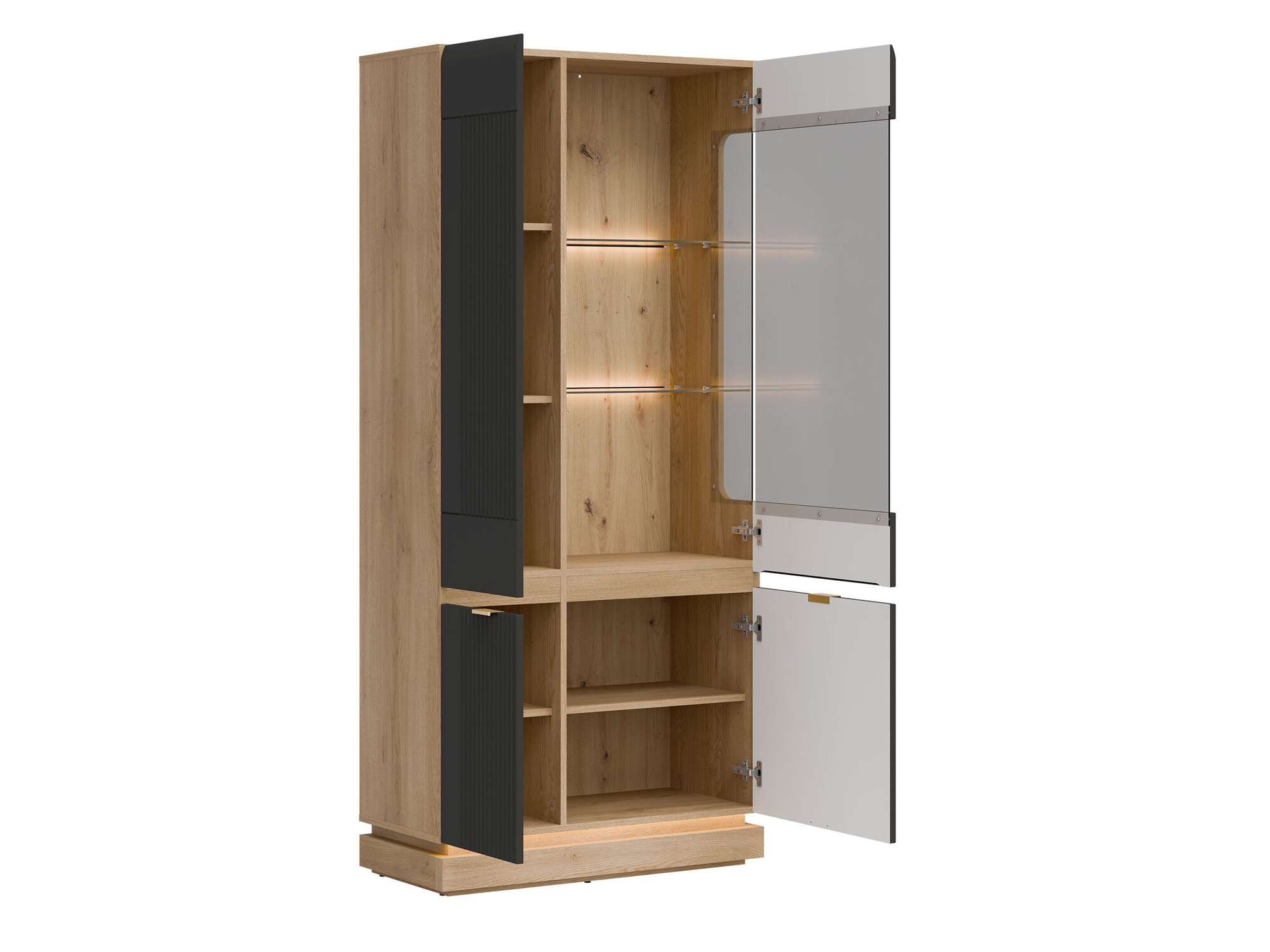 Set de living Teselbu 116 (Antracit + Stejar)