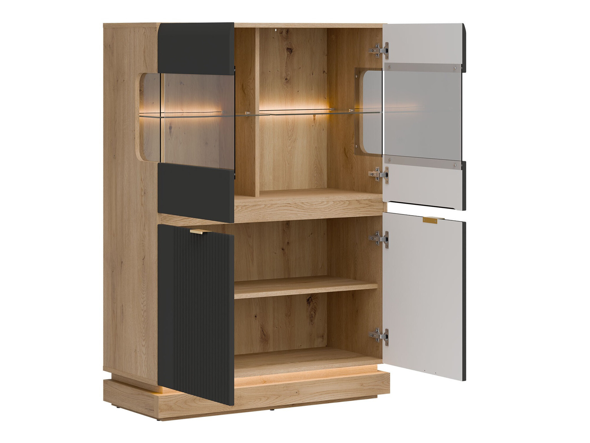 Set de living Teselbu 116 (Antracit + Stejar)