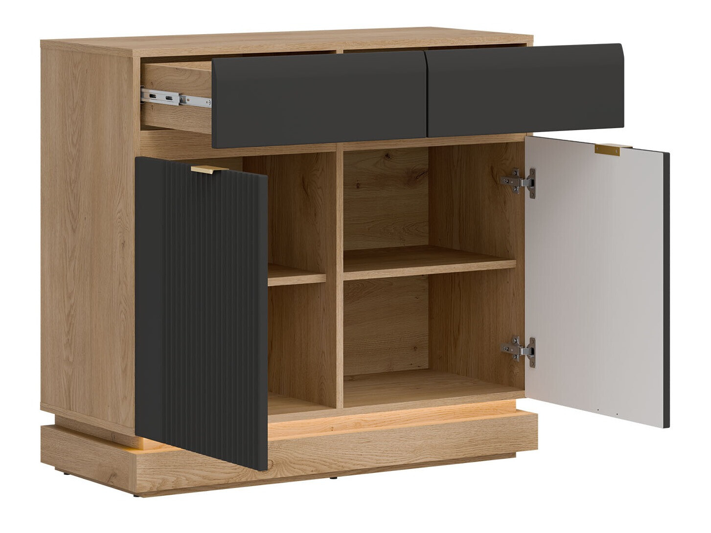 Set de living Teselbu 116 (Antracit + Stejar)