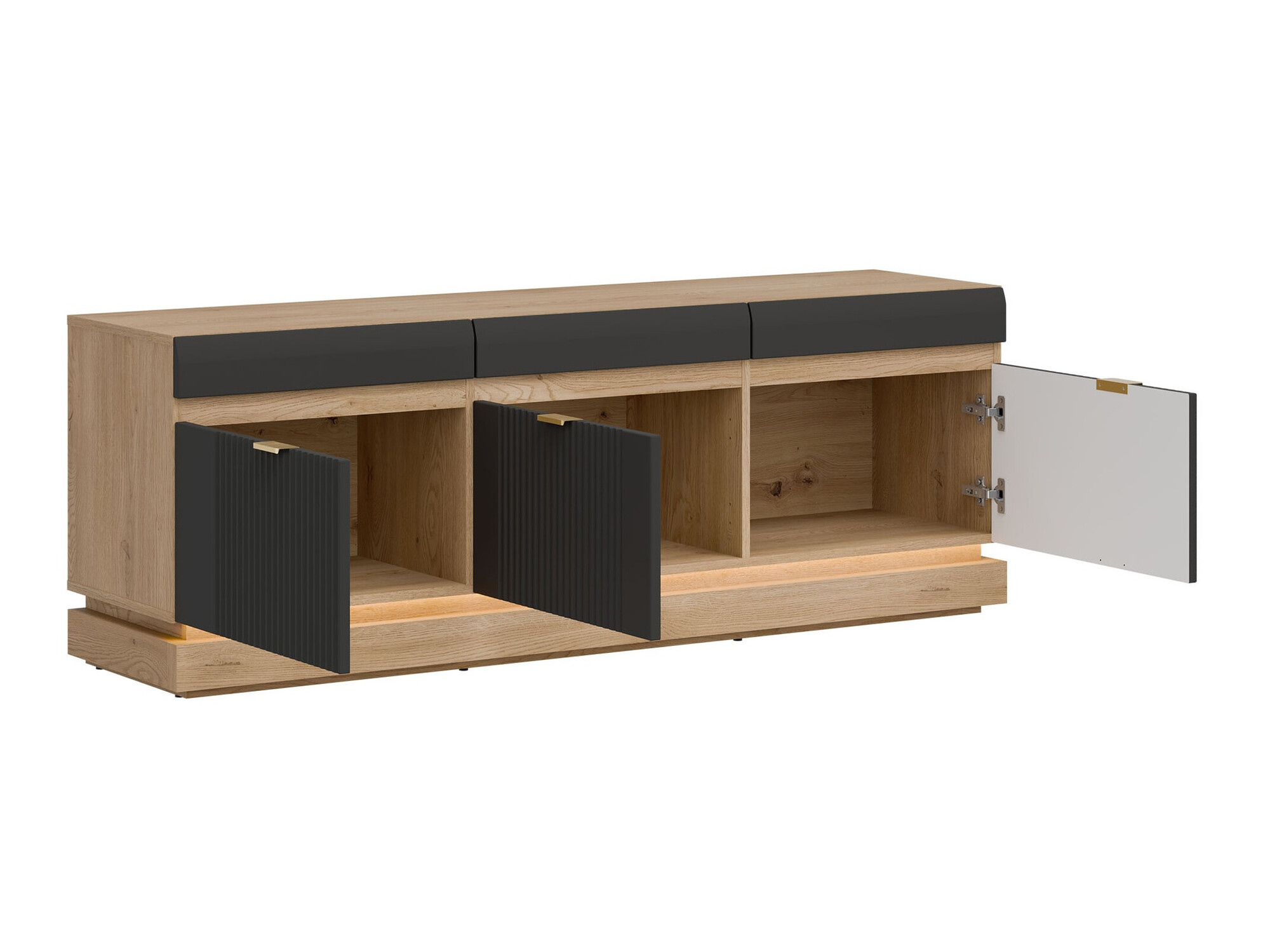 Set de living Teselbu 116 (Antracit + Stejar)