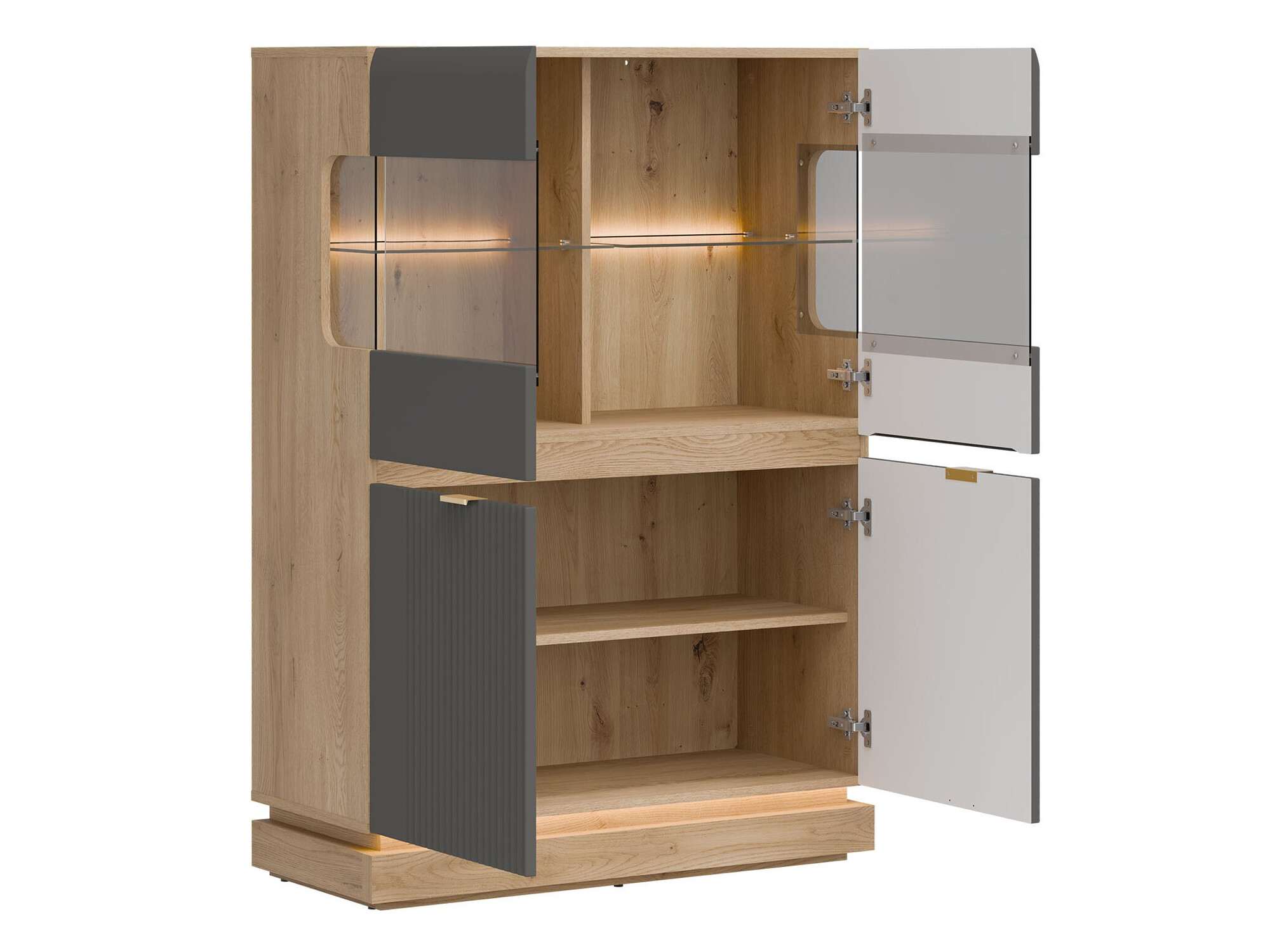 Set de living Teselbu 116 (Gri + Stejar)