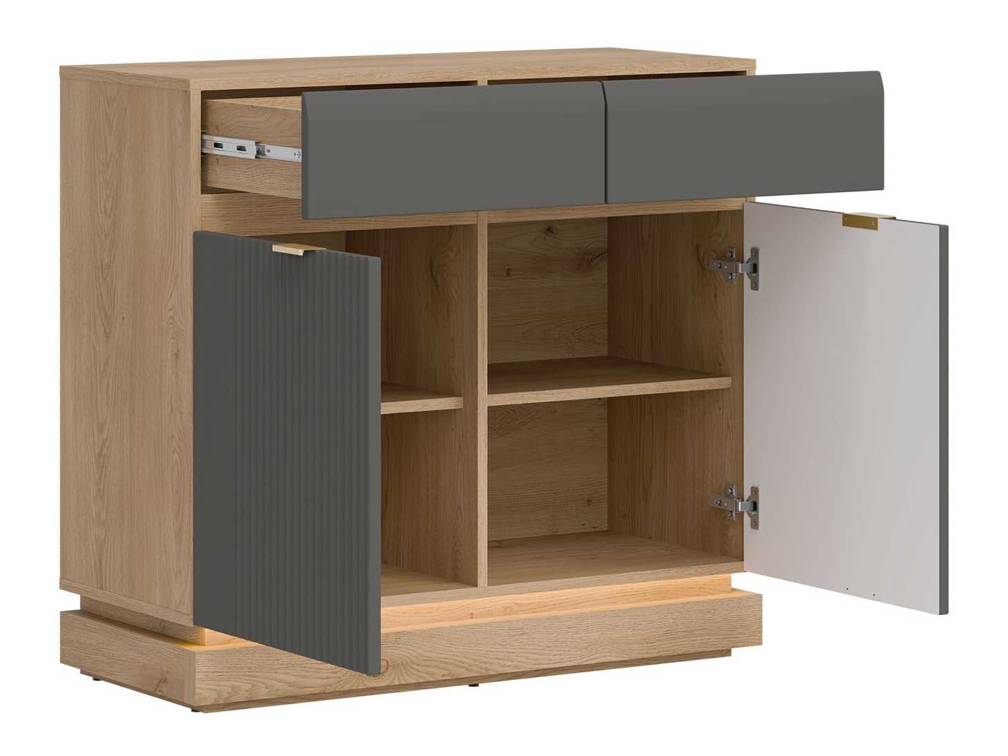 Set de living Teselbu 116 (Gri + Stejar)