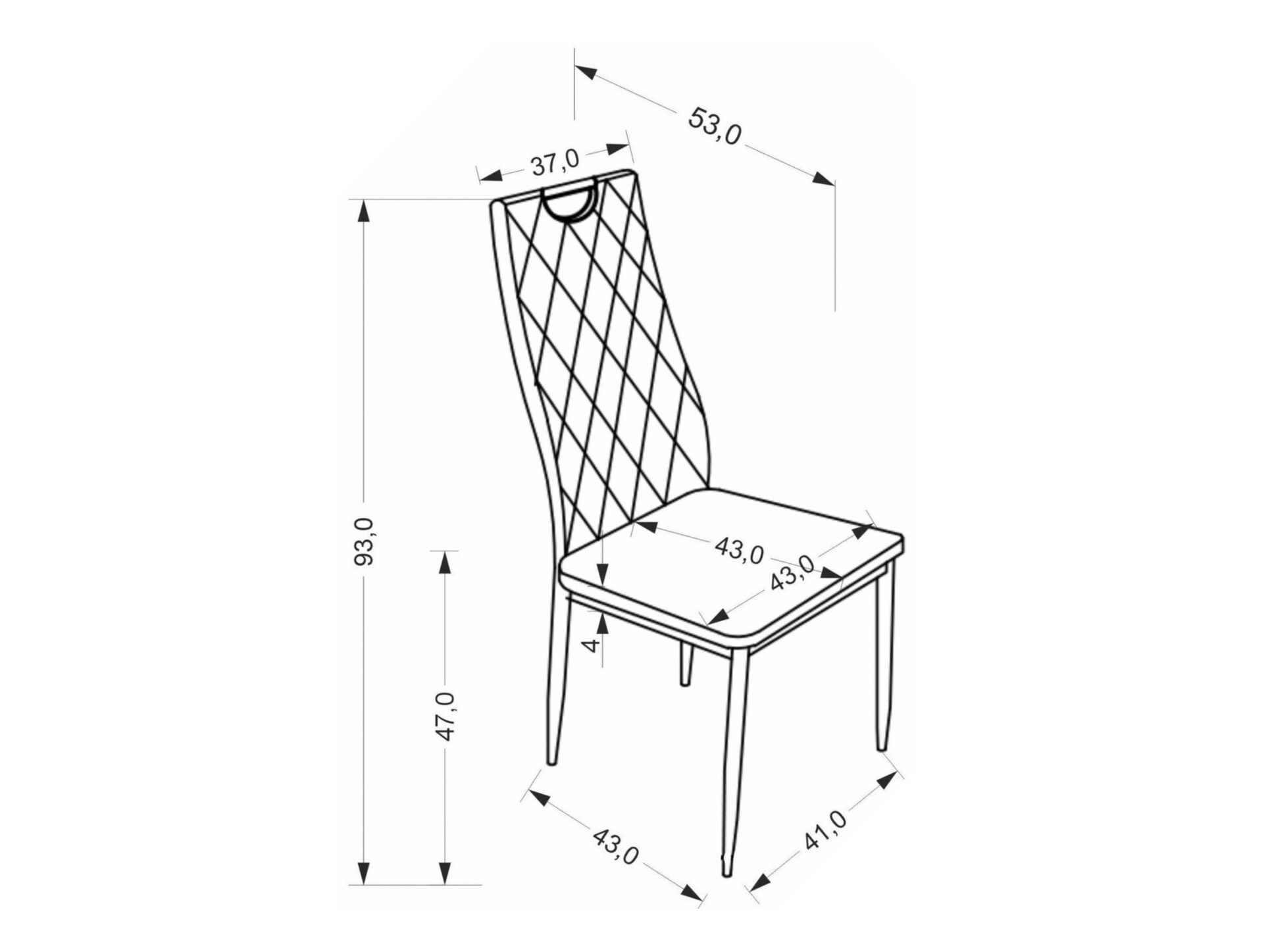 Scaun Houston 1952 (Negru)