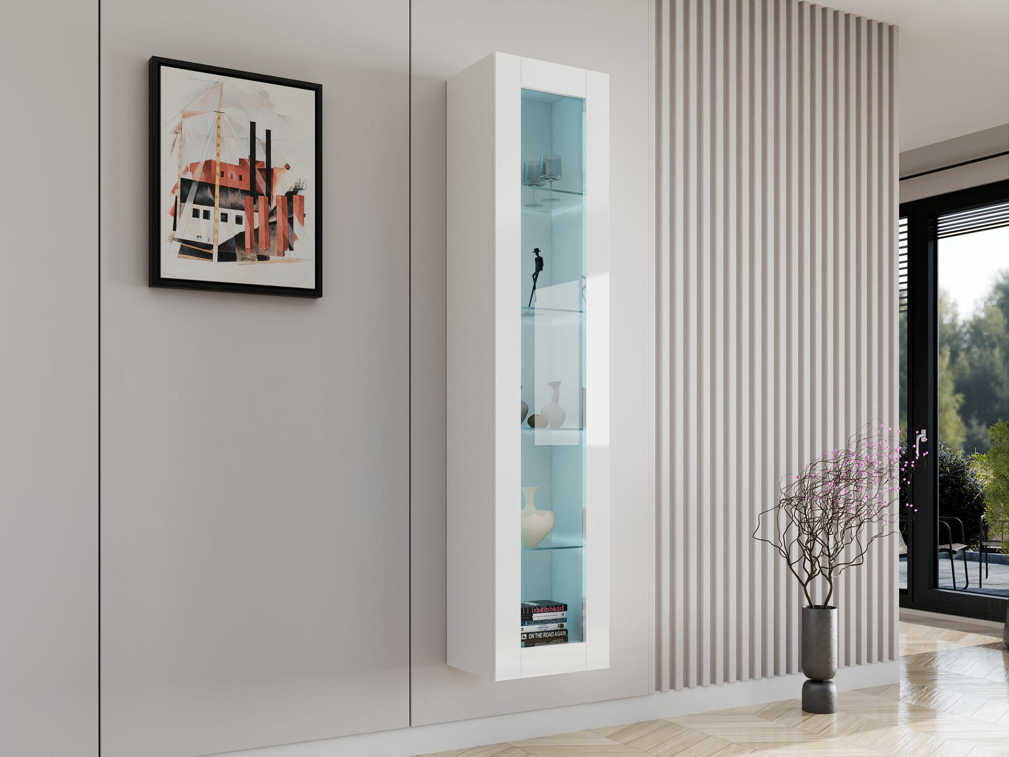 Raft de perete Vilrin IV (Alb + Alb lucios)