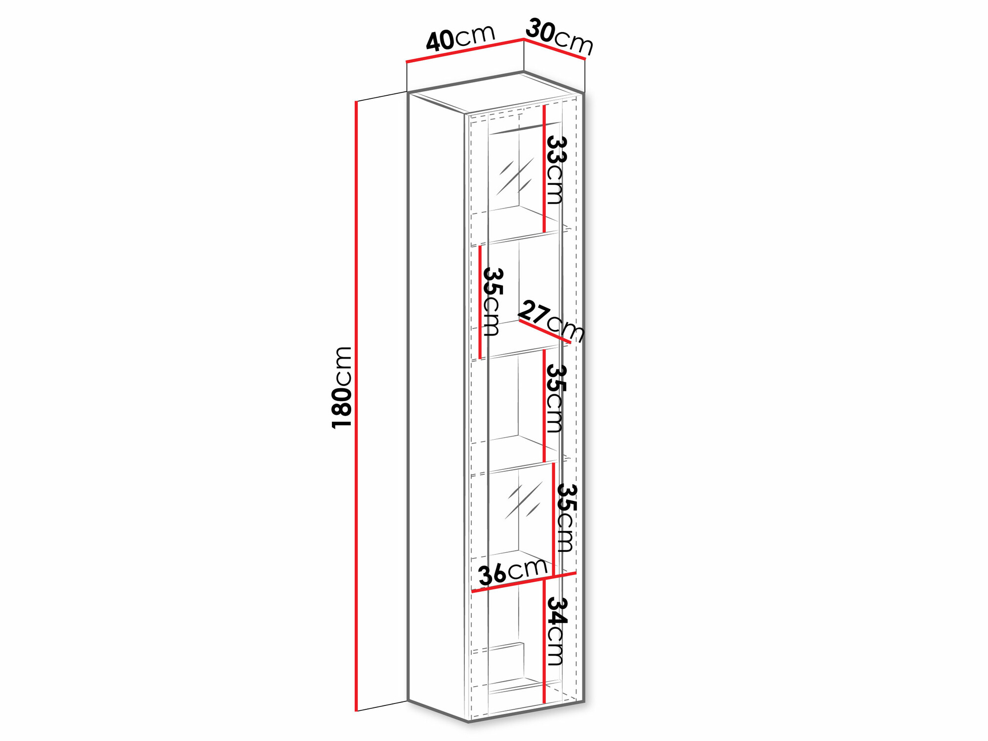 Raft de perete Vilrin IV (Alb + Alb lucios)