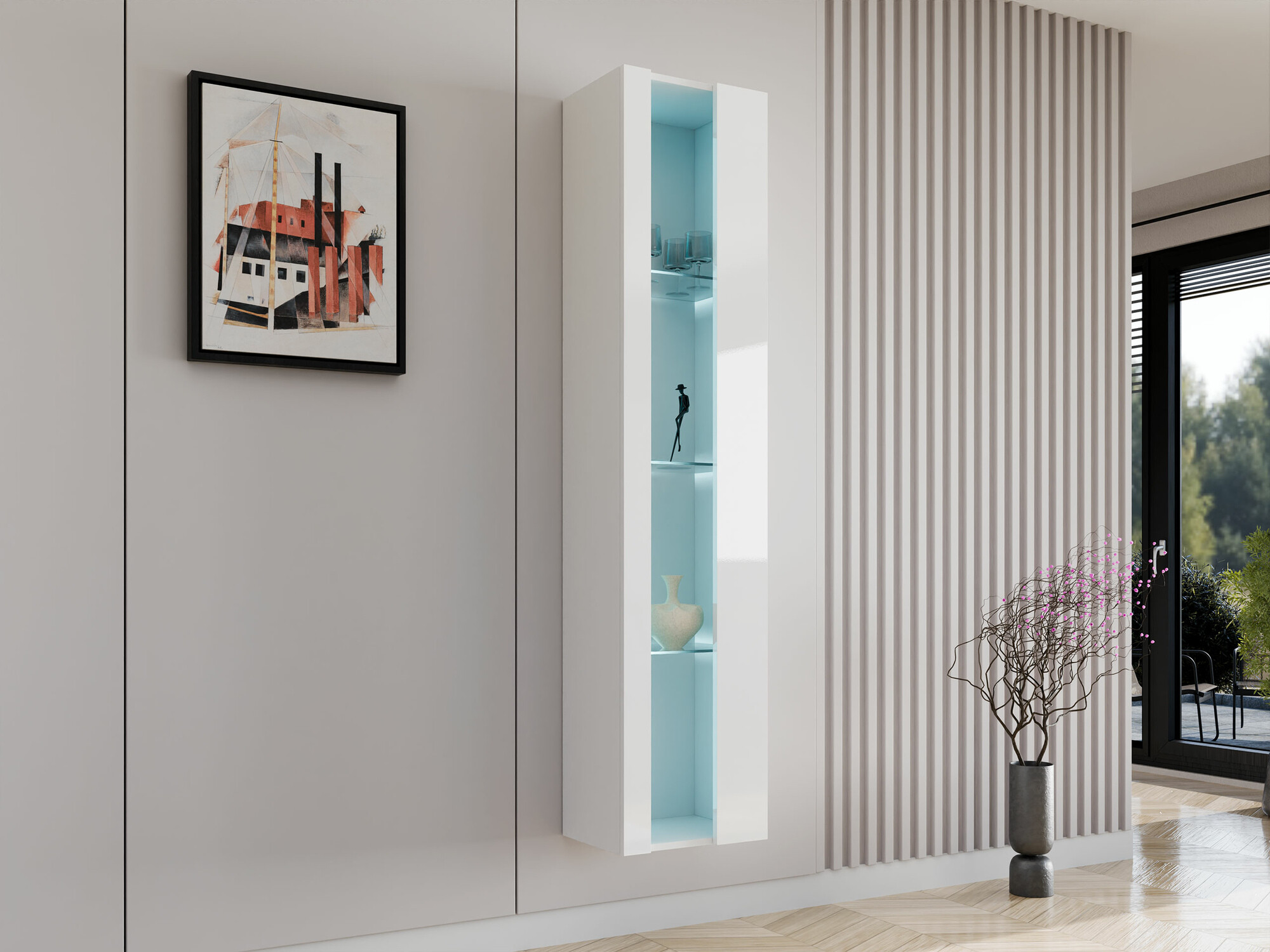 Raft de perete Vilrin V (Alb + Alb lucios)