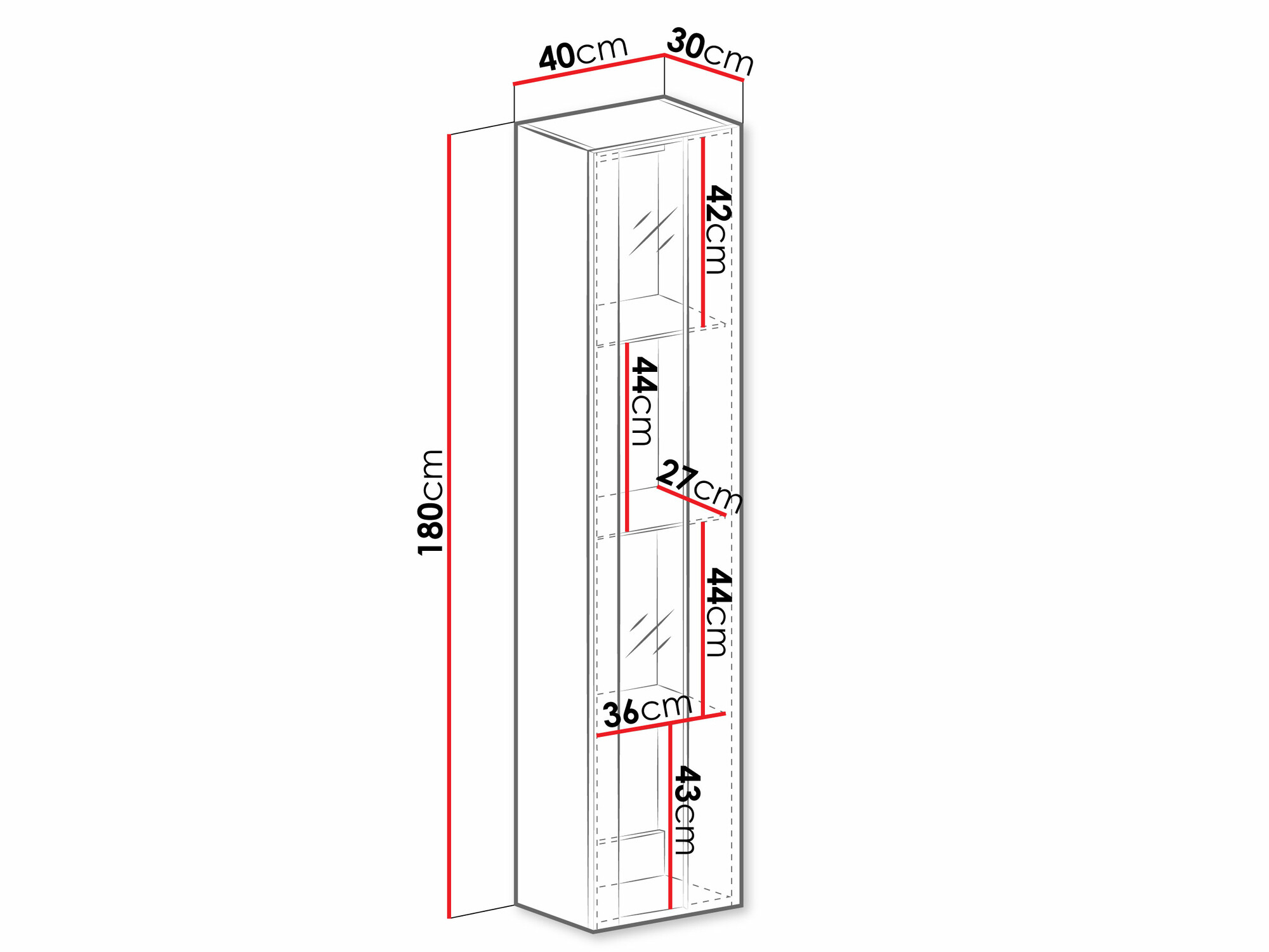 Raft de perete Vilrin V (Alb + Alb lucios)