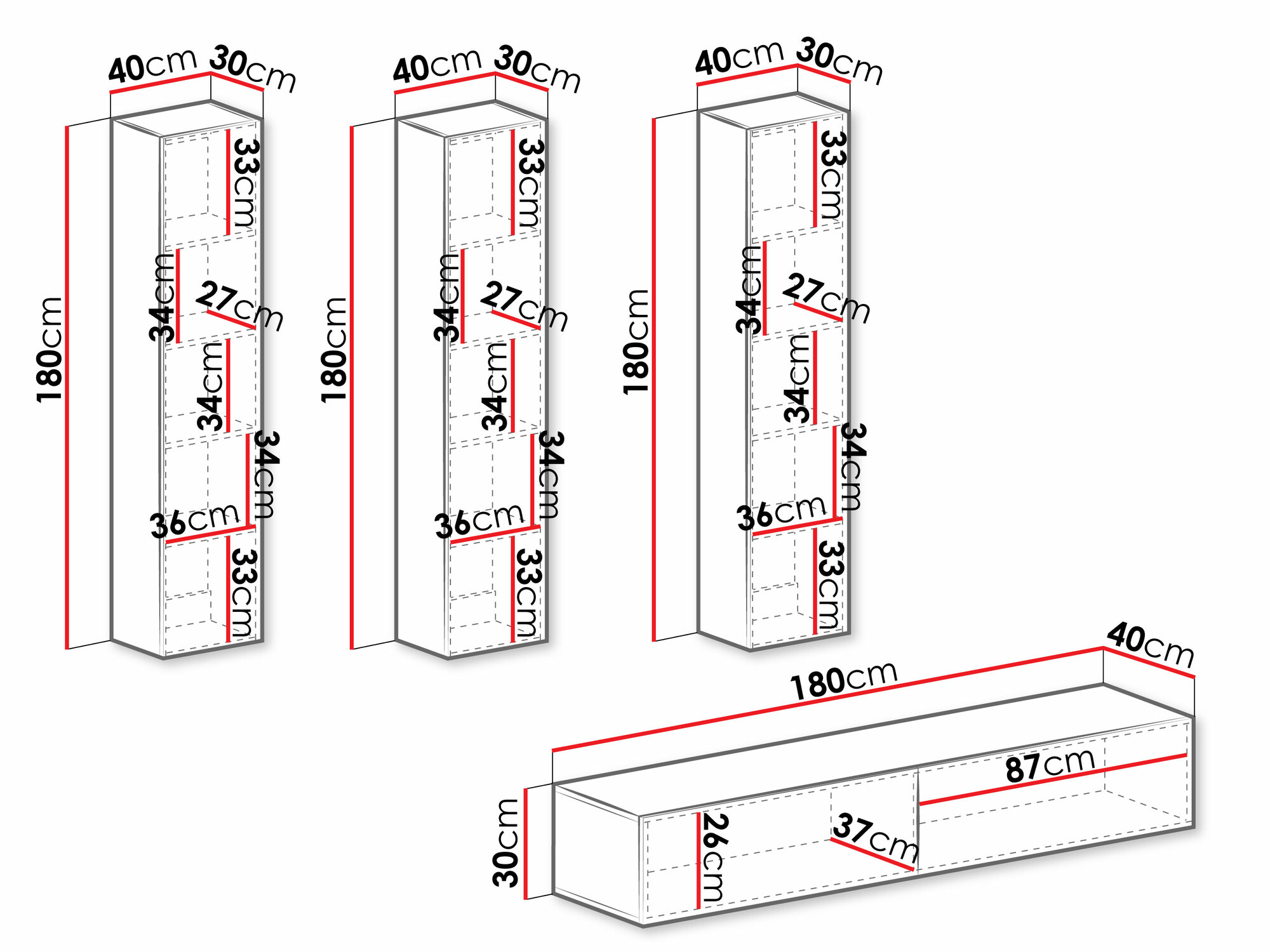 Set de living Venenou 100 (Alb + Alb lucios)