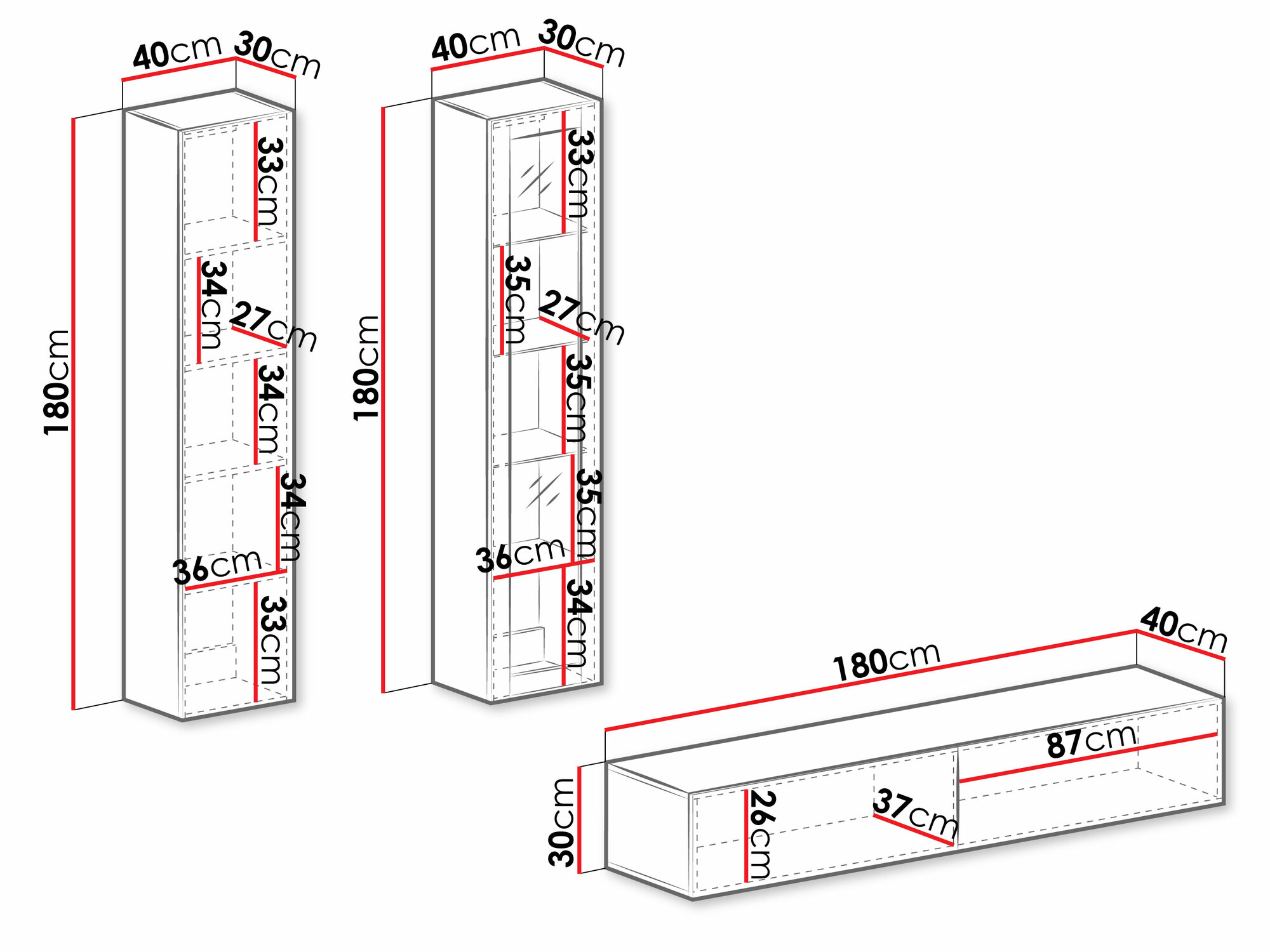 Set de living Vilrin I (Alb + Alb lucios)