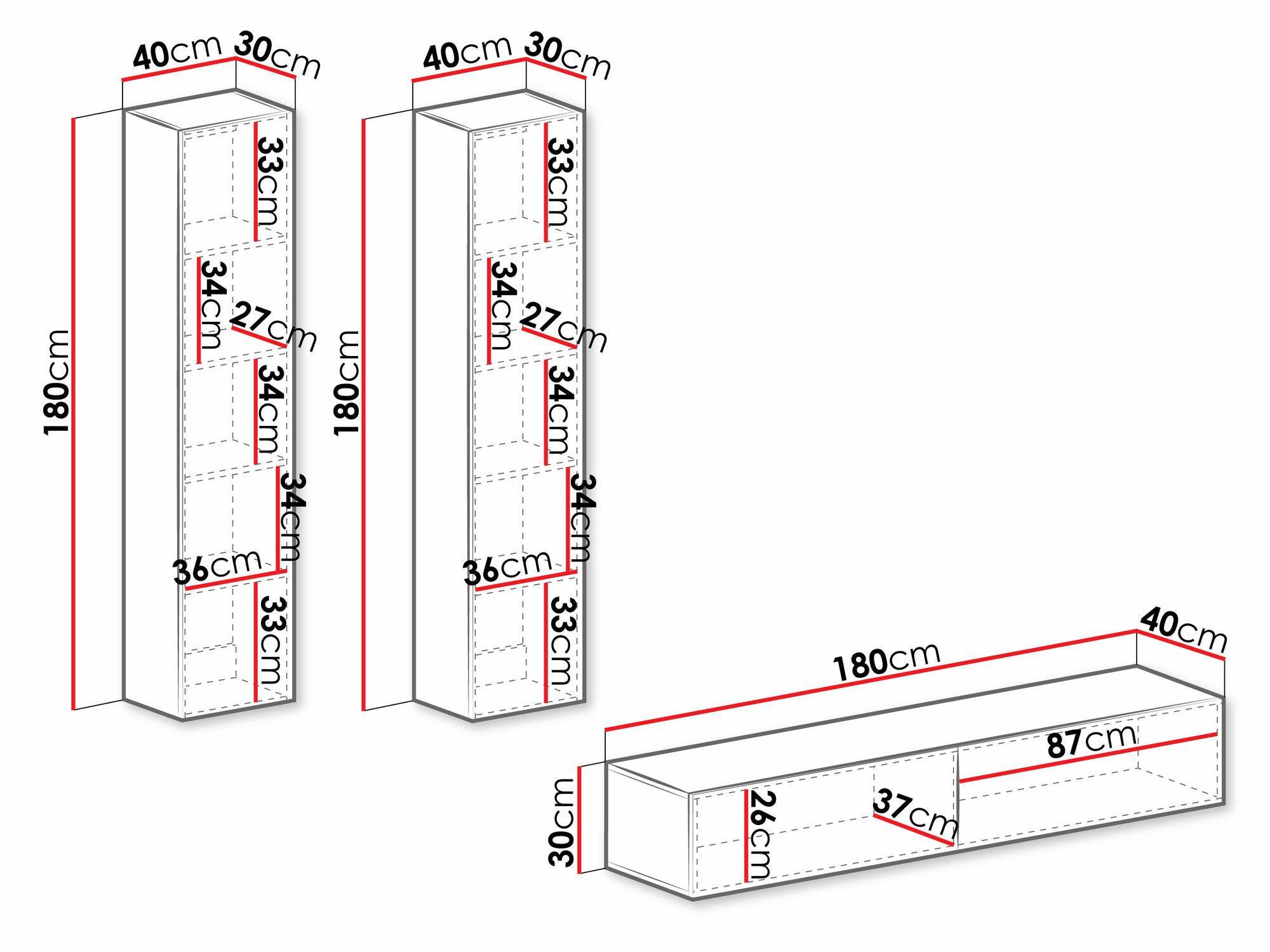 Set de living Vilrin II (Alb + Alb lucios)
